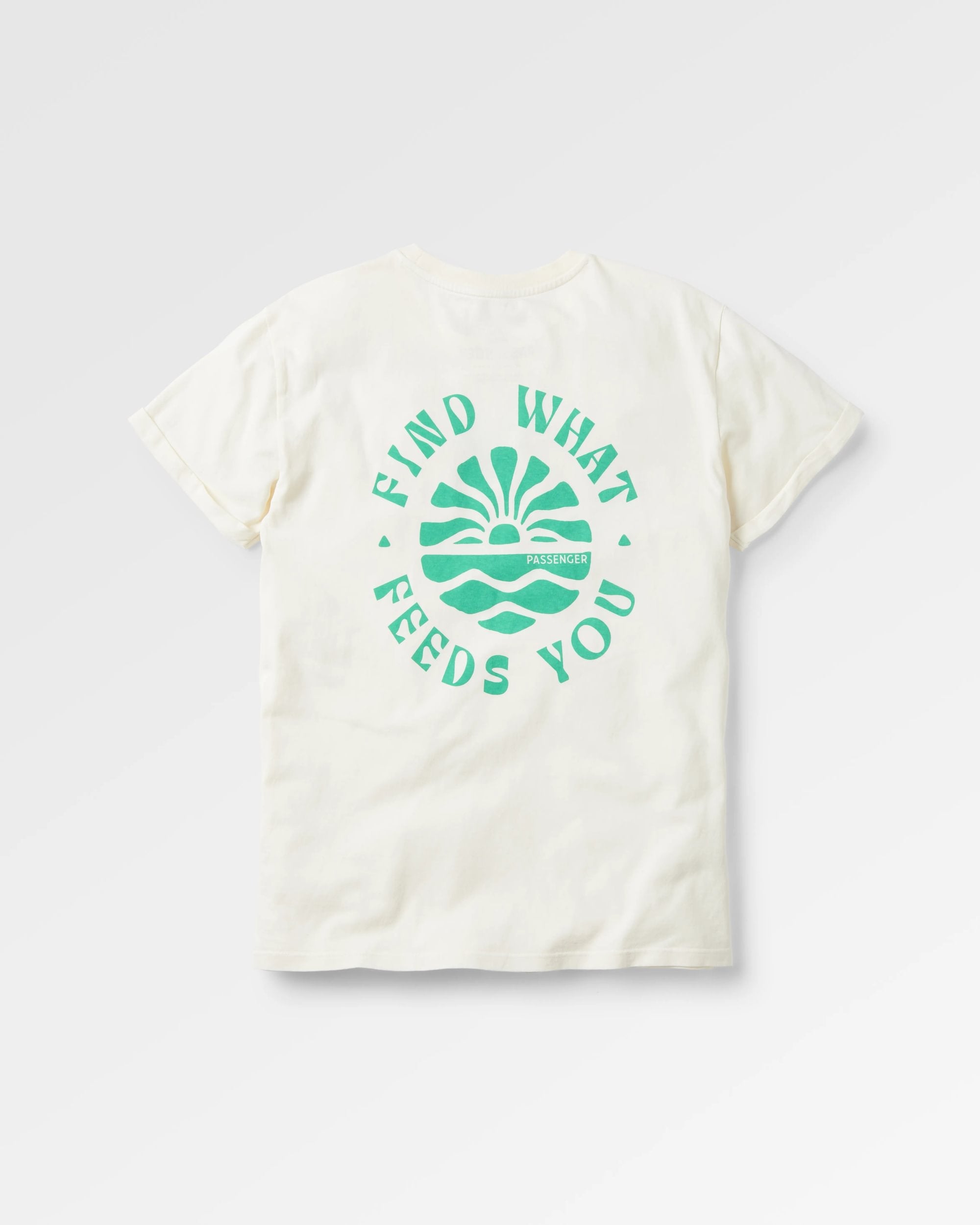 Discovery Rolled Sleeve T-Shirt - Marshmallow - Flatlay