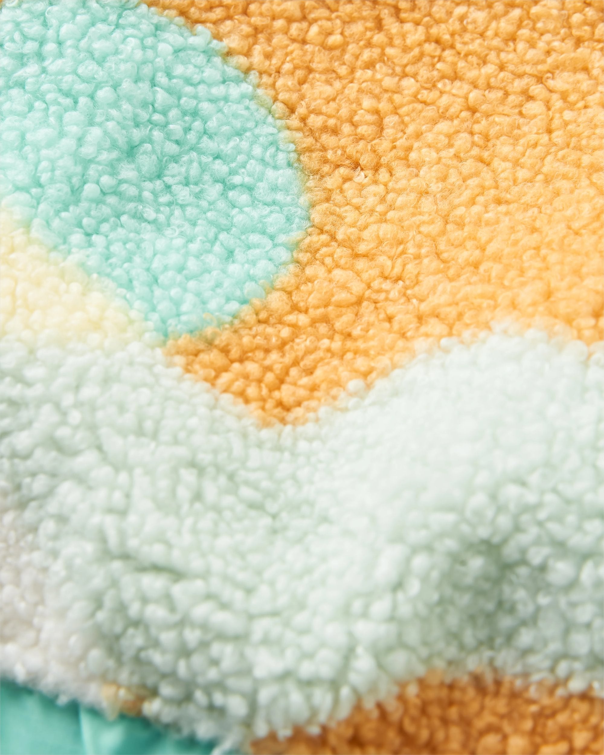 Ravi Recycled Sherpa Fleece - Vista Patchwork Yellow - Flatlay