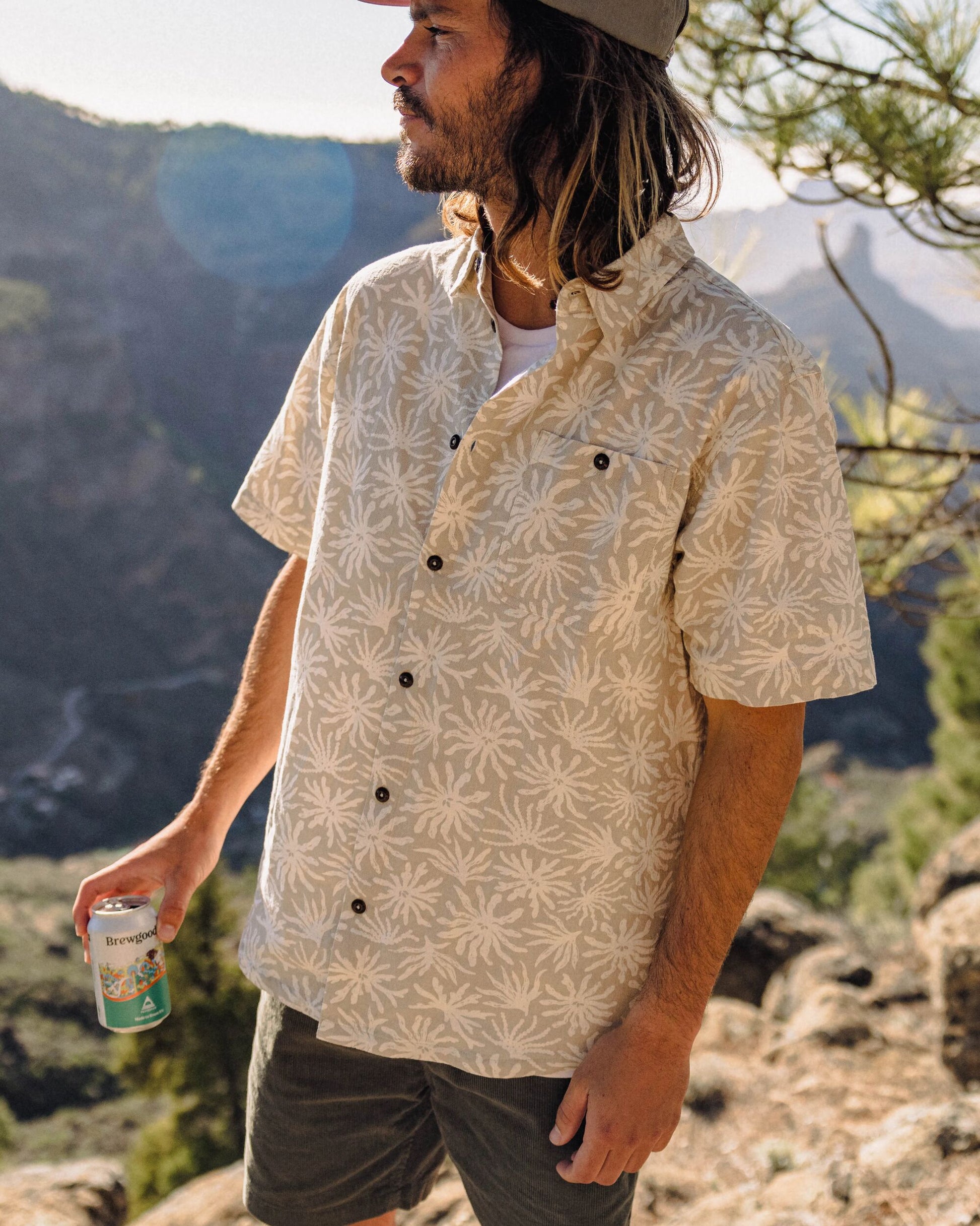 Chill Printed Shirt - Seaweed Pebble Grey