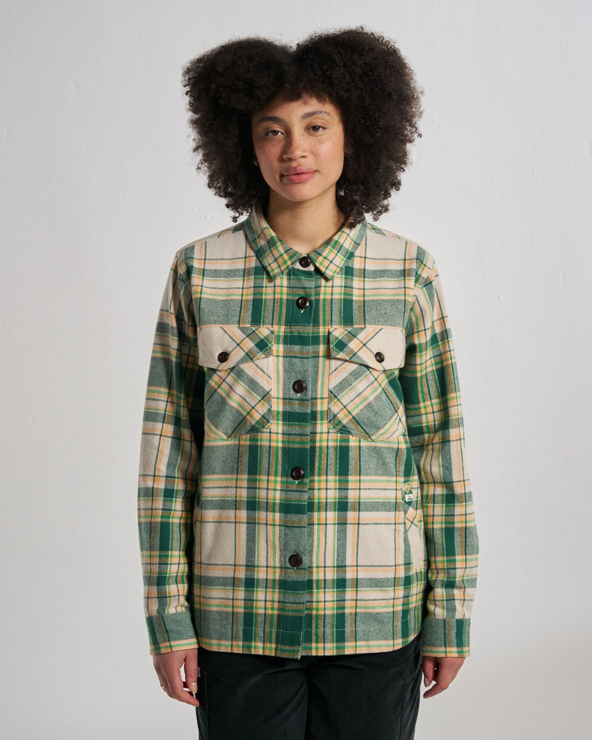 Stella Cotton LS Shirt - Pineneedle Check - Studio Model