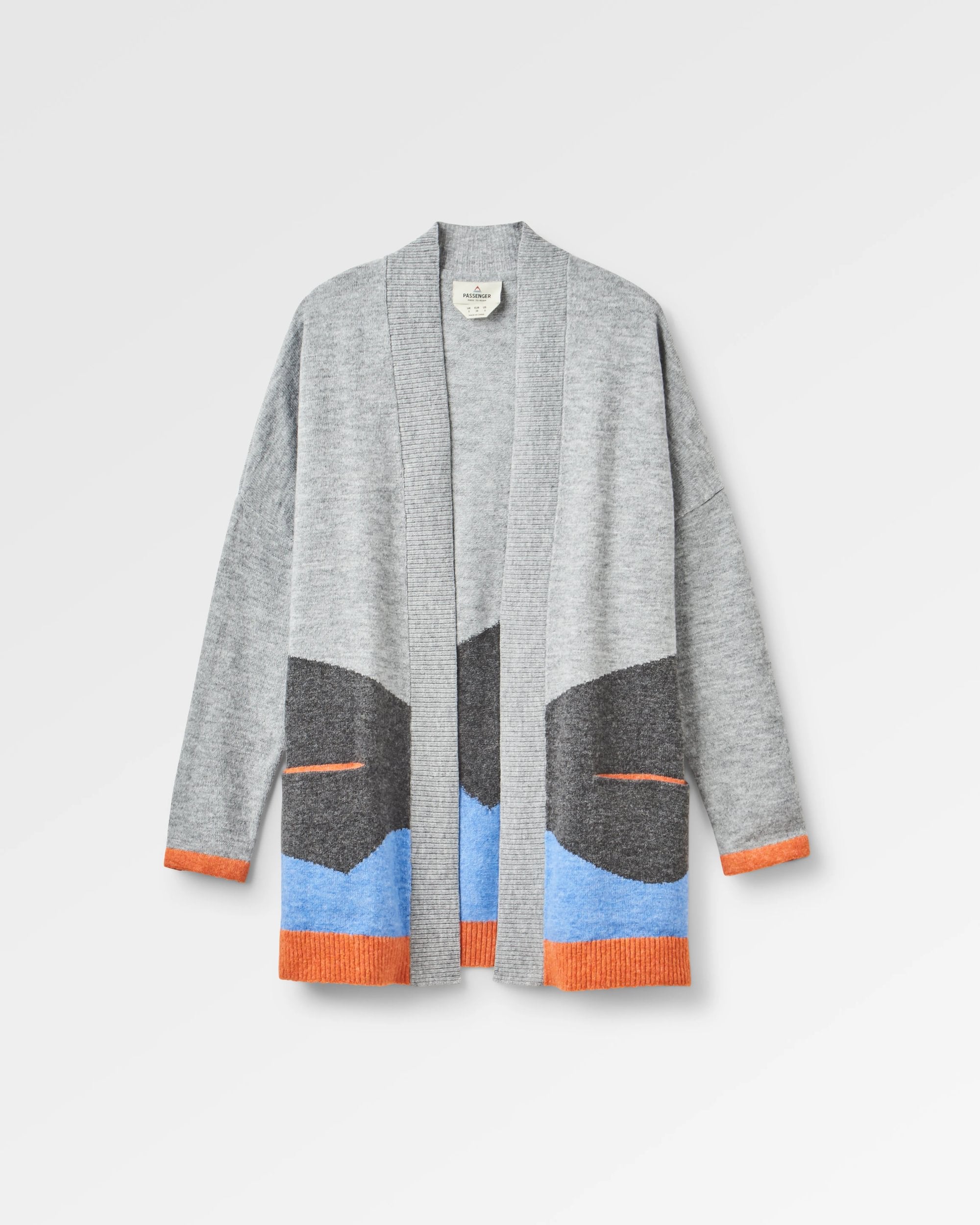 Scenic 'Light' Long Knitted Cardigan - Scenic Grey - Flatlay