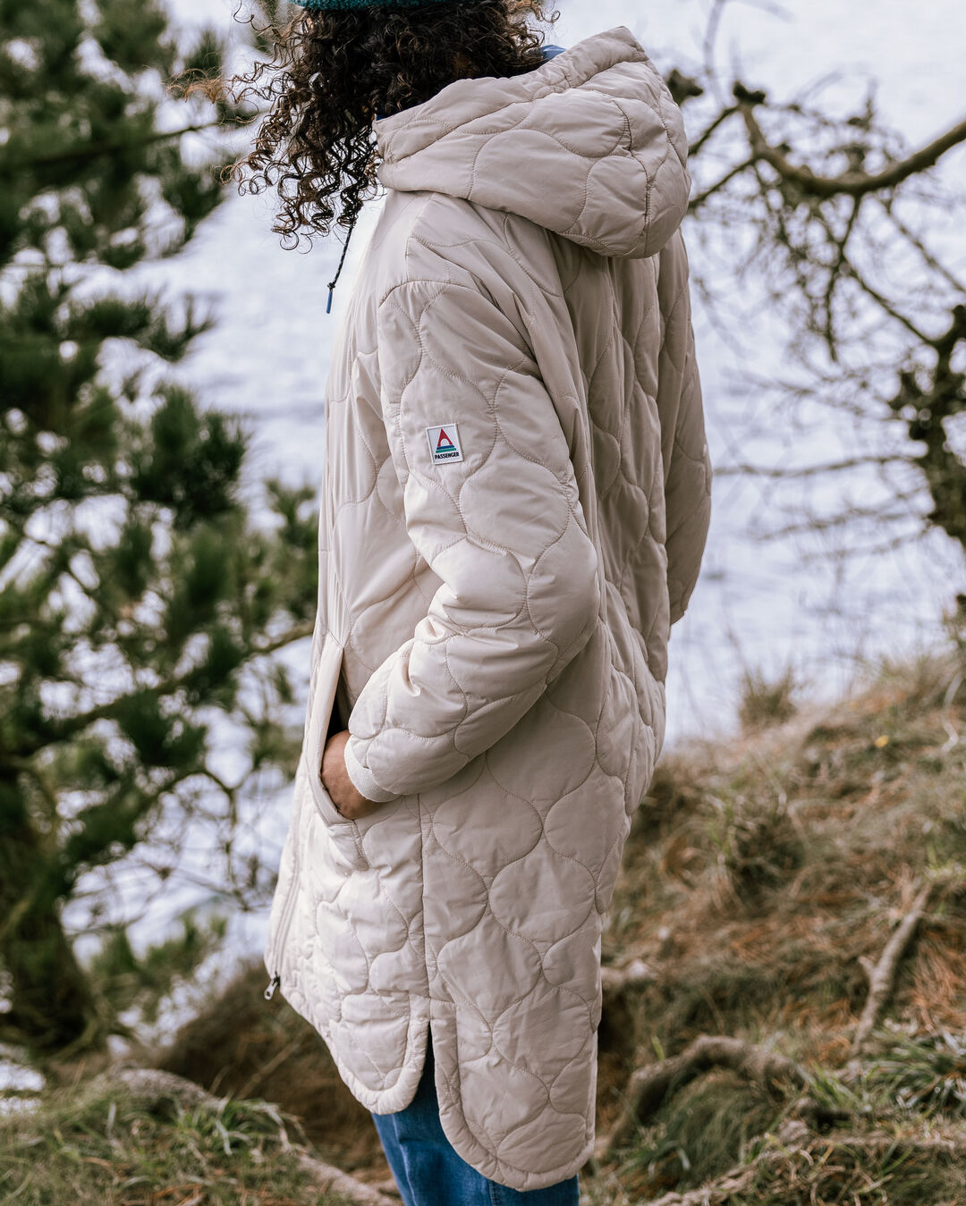 Flora Long Recycled Insulated Parka - White Pepper - Lifestyle