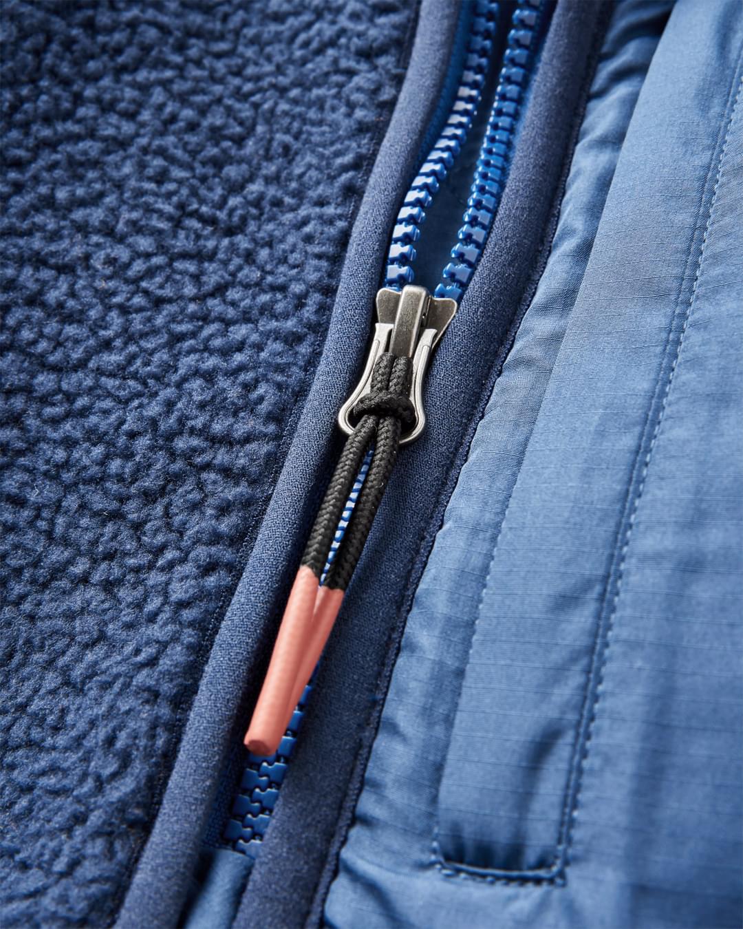 Offgrid 1/2 Zip Recycled Sherpa Fleece - Rich Navy - Flatlay