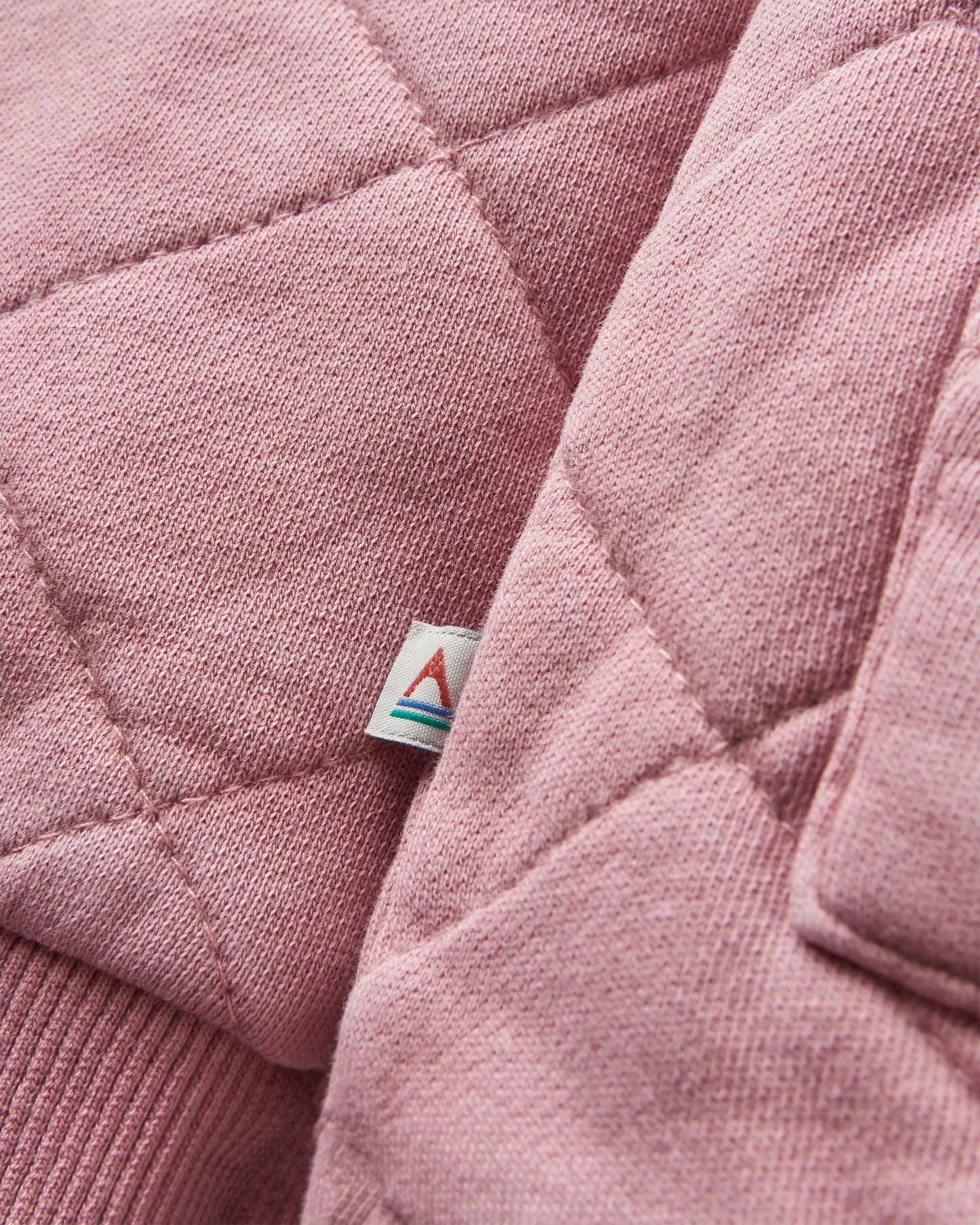 Clementine Recycled Quilted Popper Up Hoodie - Pink Haze