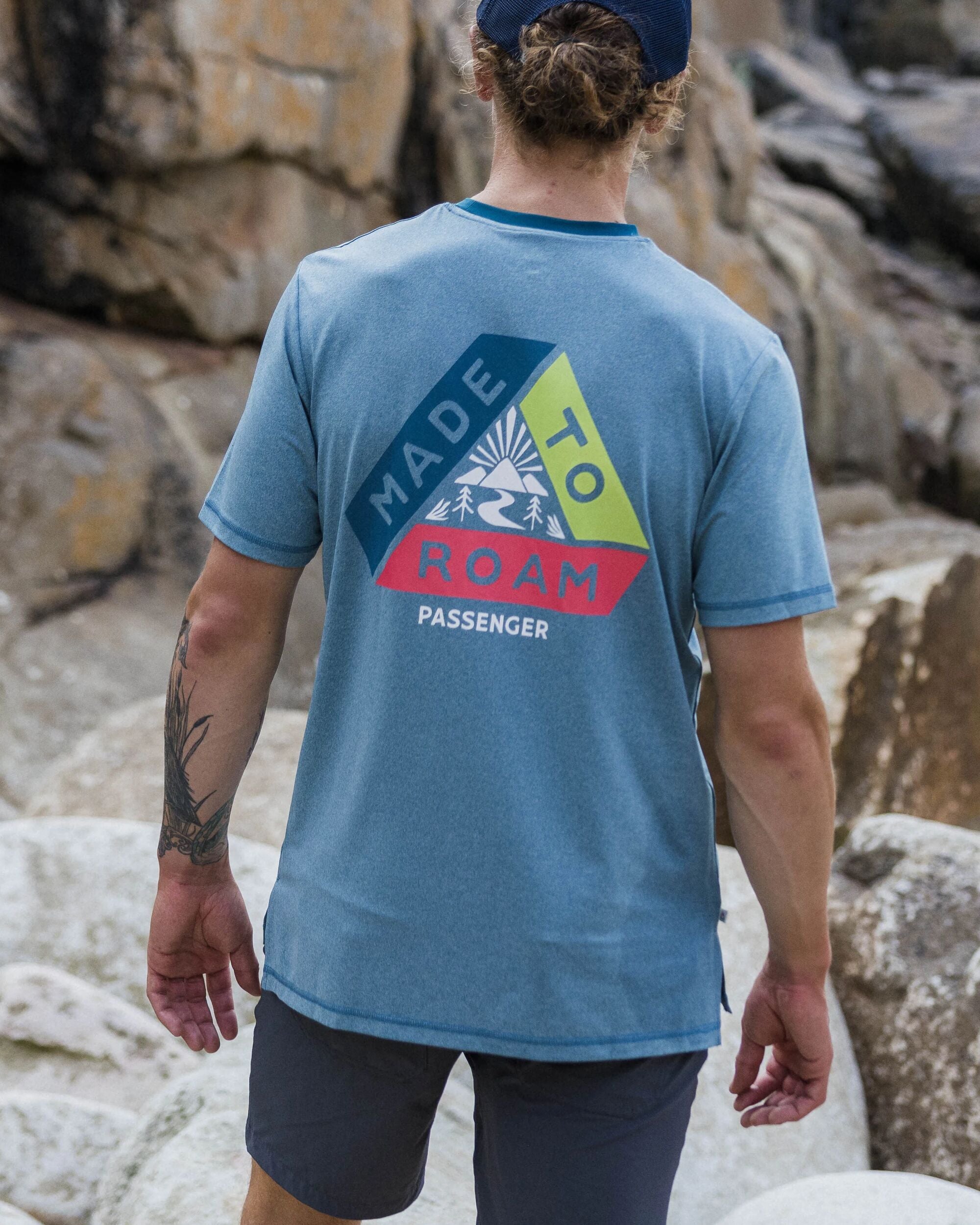 Classic Active Recycled T-Shirt - Blue Steel Marl - Lifestyle