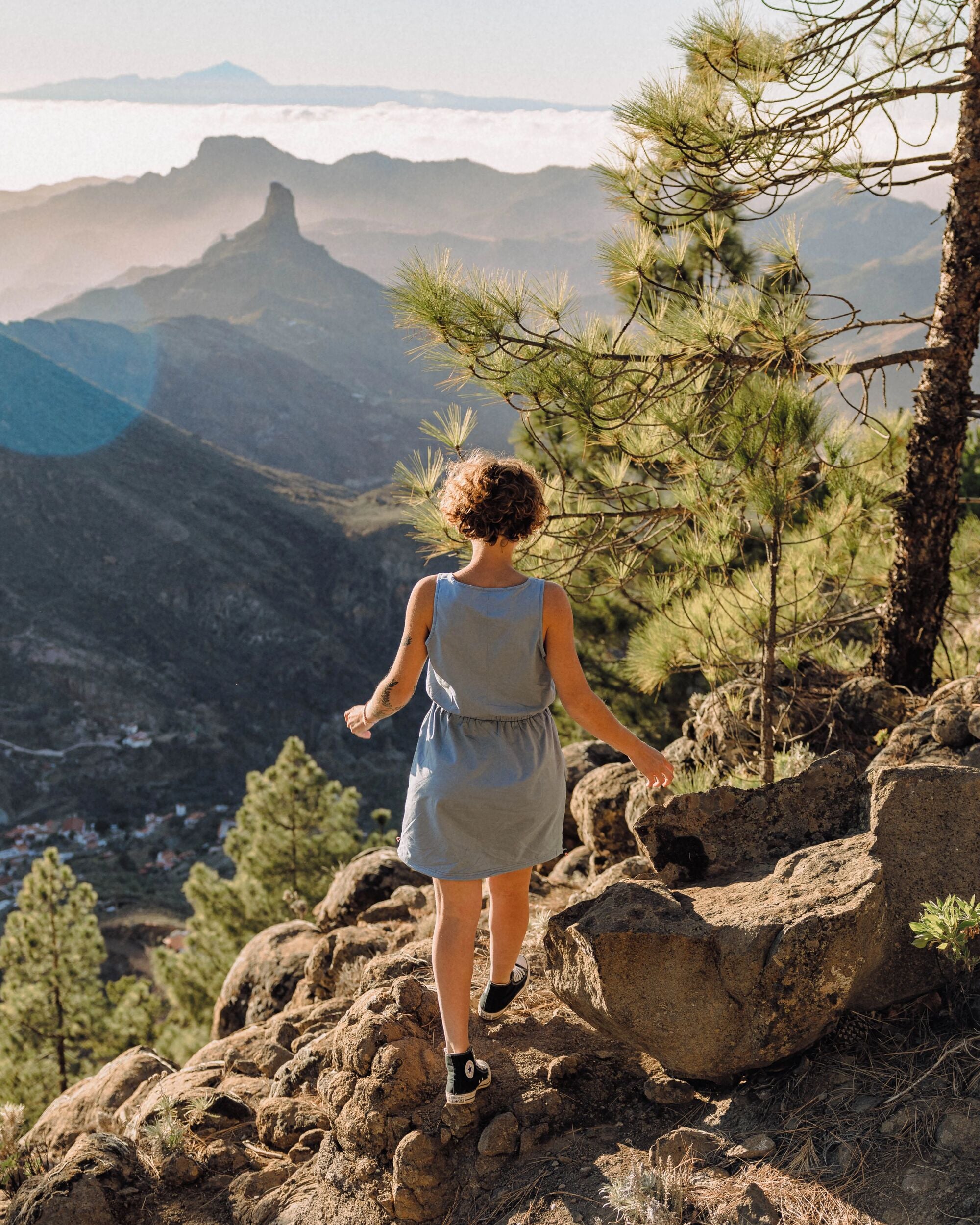 Mesmorise Organic Cotton Dress - Faded Denim - Lifestyle