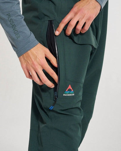 Snowscape Men's Recycled Bibpant - Dark Fern  - Studio Model