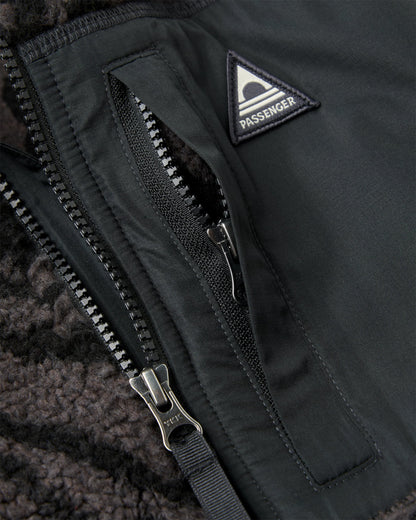 Offroad Sherpa 1/2 Zip Fleece - Strata Swirl Black - Flatlay
