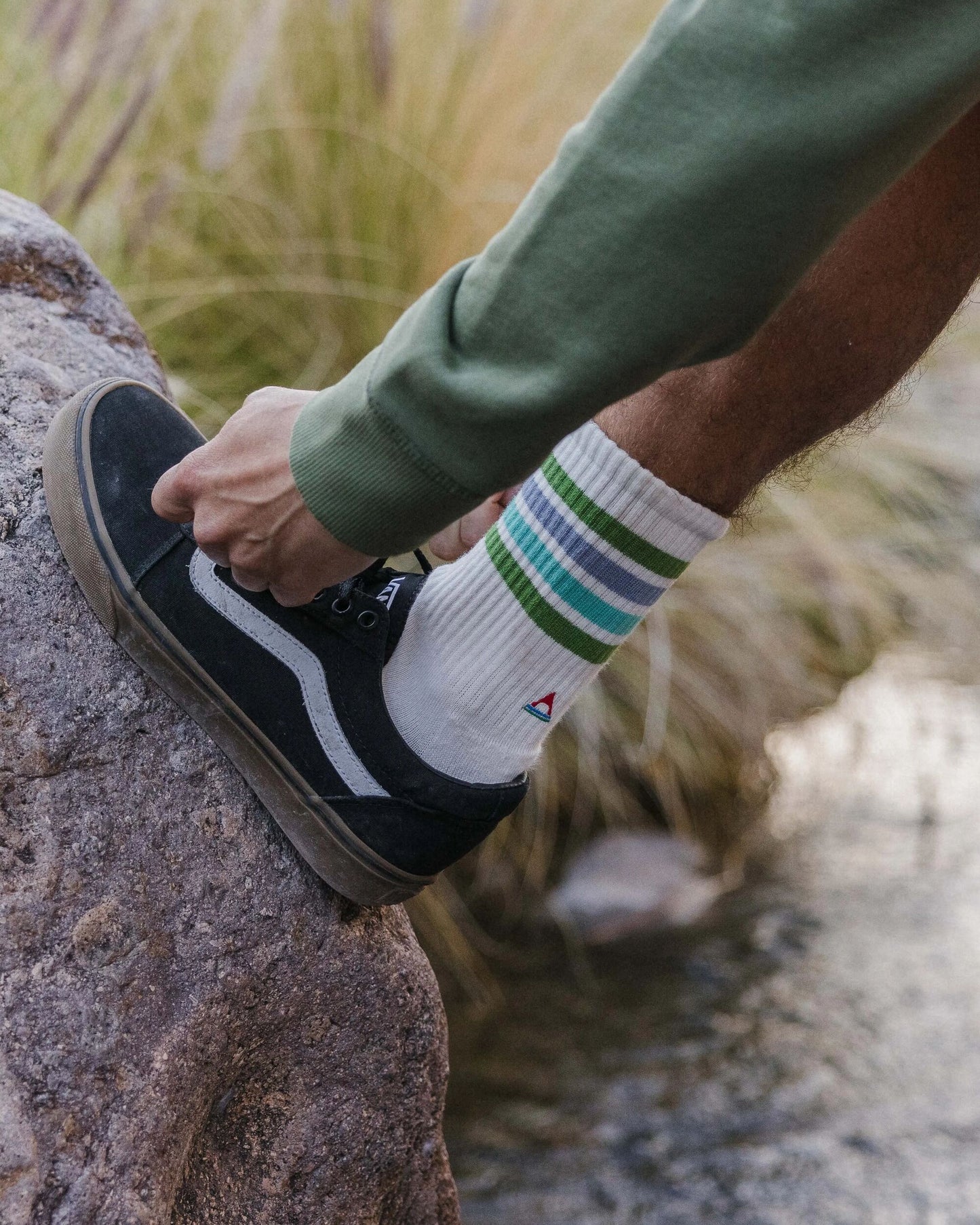 MensOrganic Midweight Crew Socks - Birch - Lifestyle