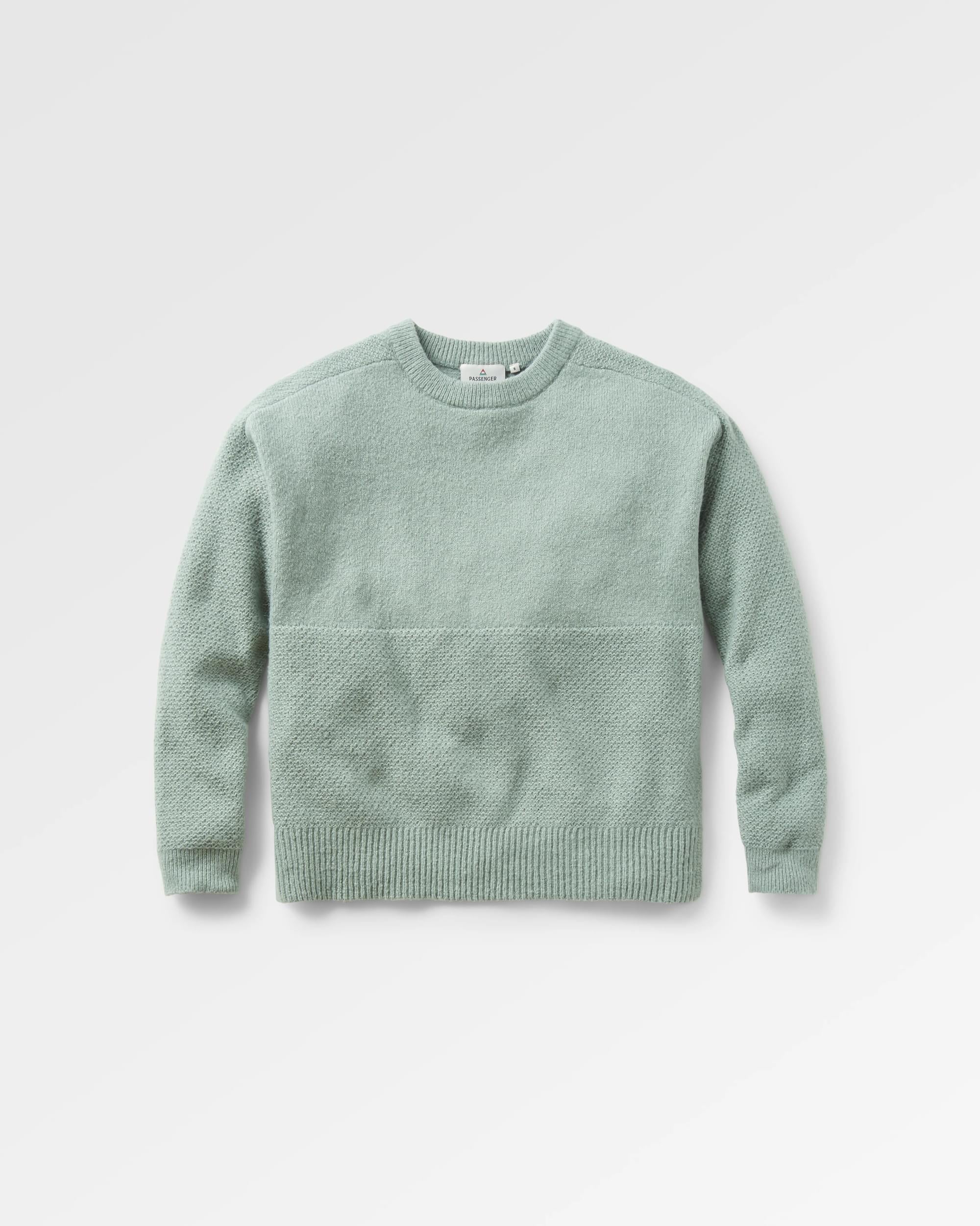 Cove Recycled Knitted Jumper - Pistachio - Flatlay