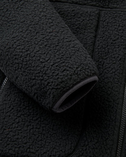 Home Full Zip Hooded Sherpa Fleece - Black - Flatlay