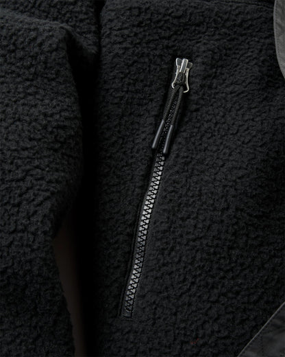 Home Full Zip Hooded Sherpa Fleece - Black - Flatlay