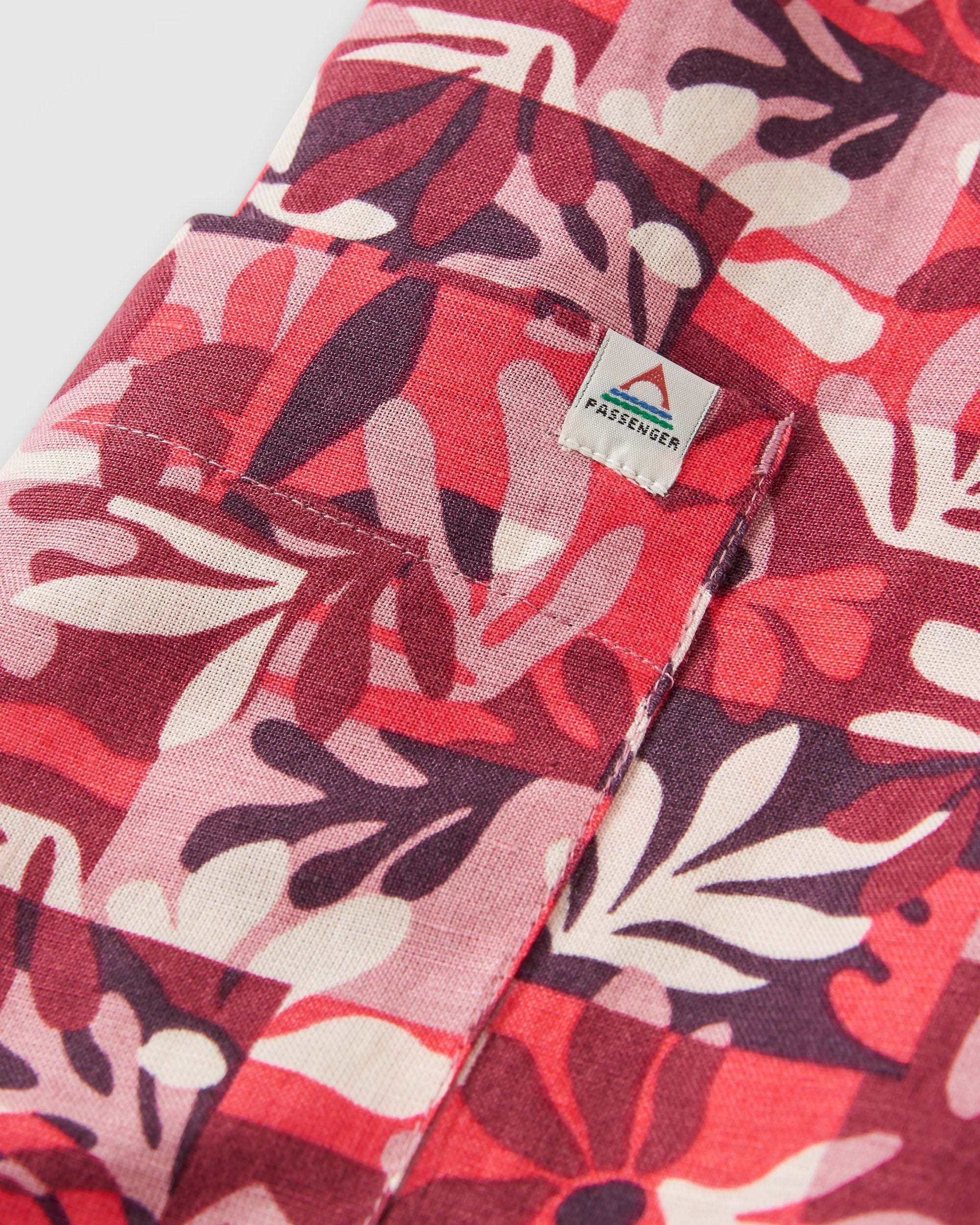 Someday Linen Trouser - Mountain Foliage Cranberry - Flatlay