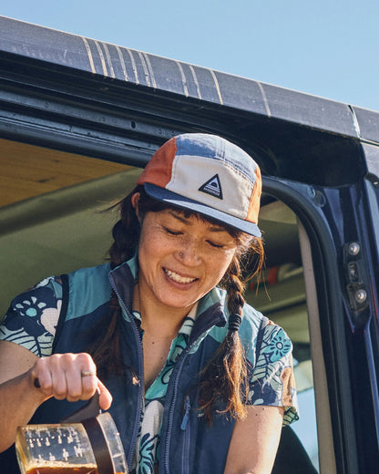 Womens_Fixie Recycled 5 Panel Cap - Sunrise Orange/ Moonlight Blue Multi - Lifestyle