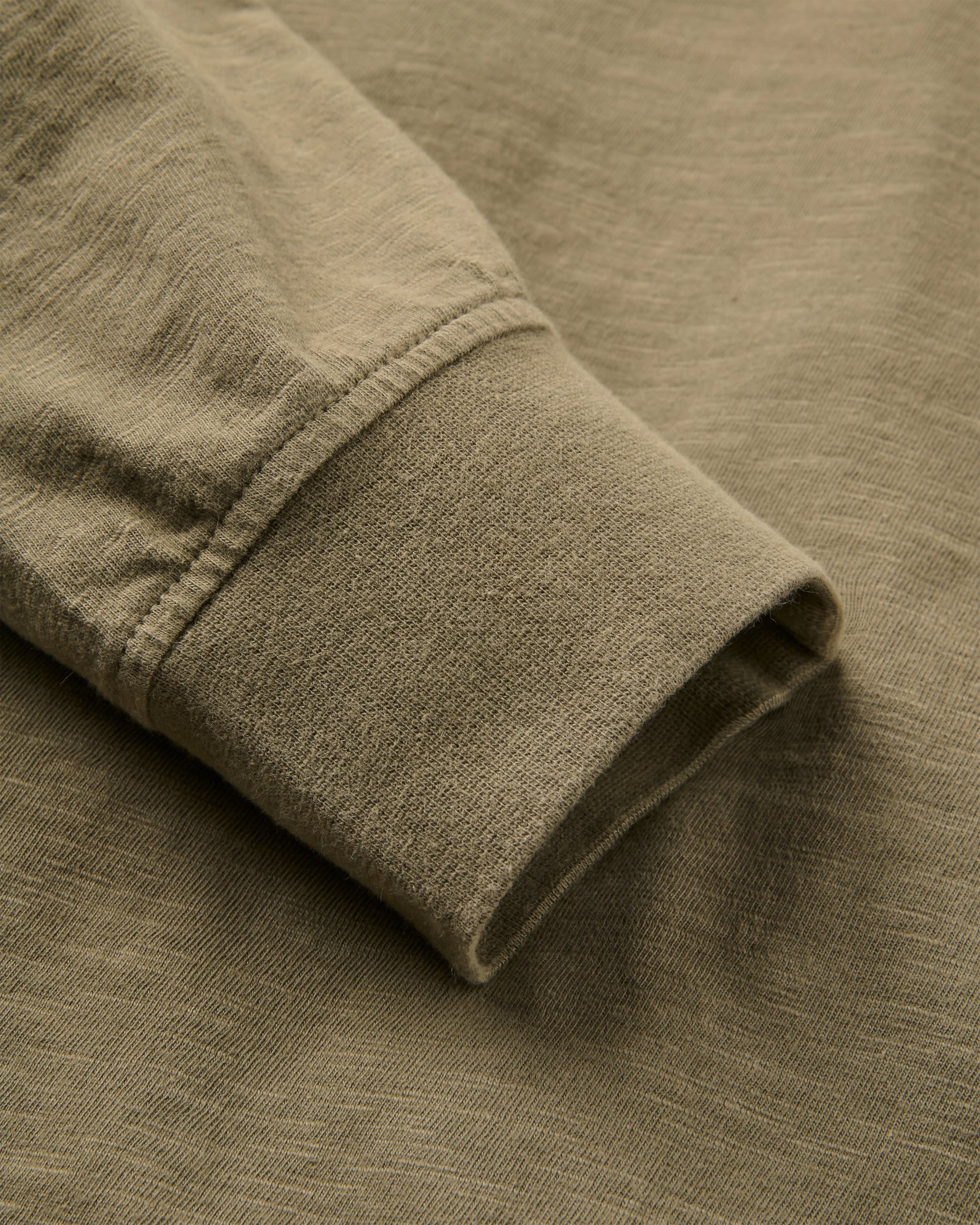 Headland LS Slub Henley - Dusty Olive - Flatlay
