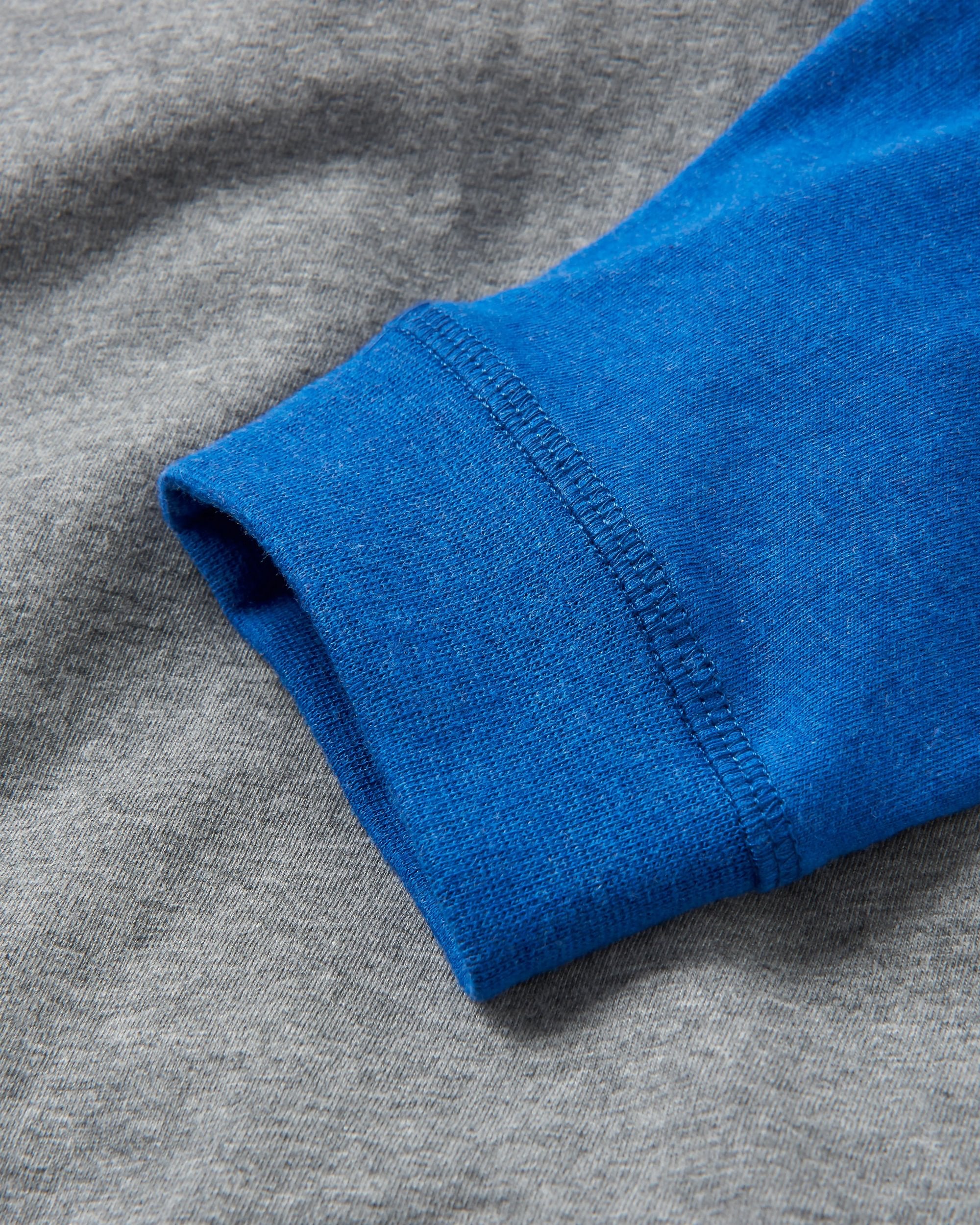 Yuca Organic Cotton LS T-Shirt - Azure Blue Marl - Flatlay