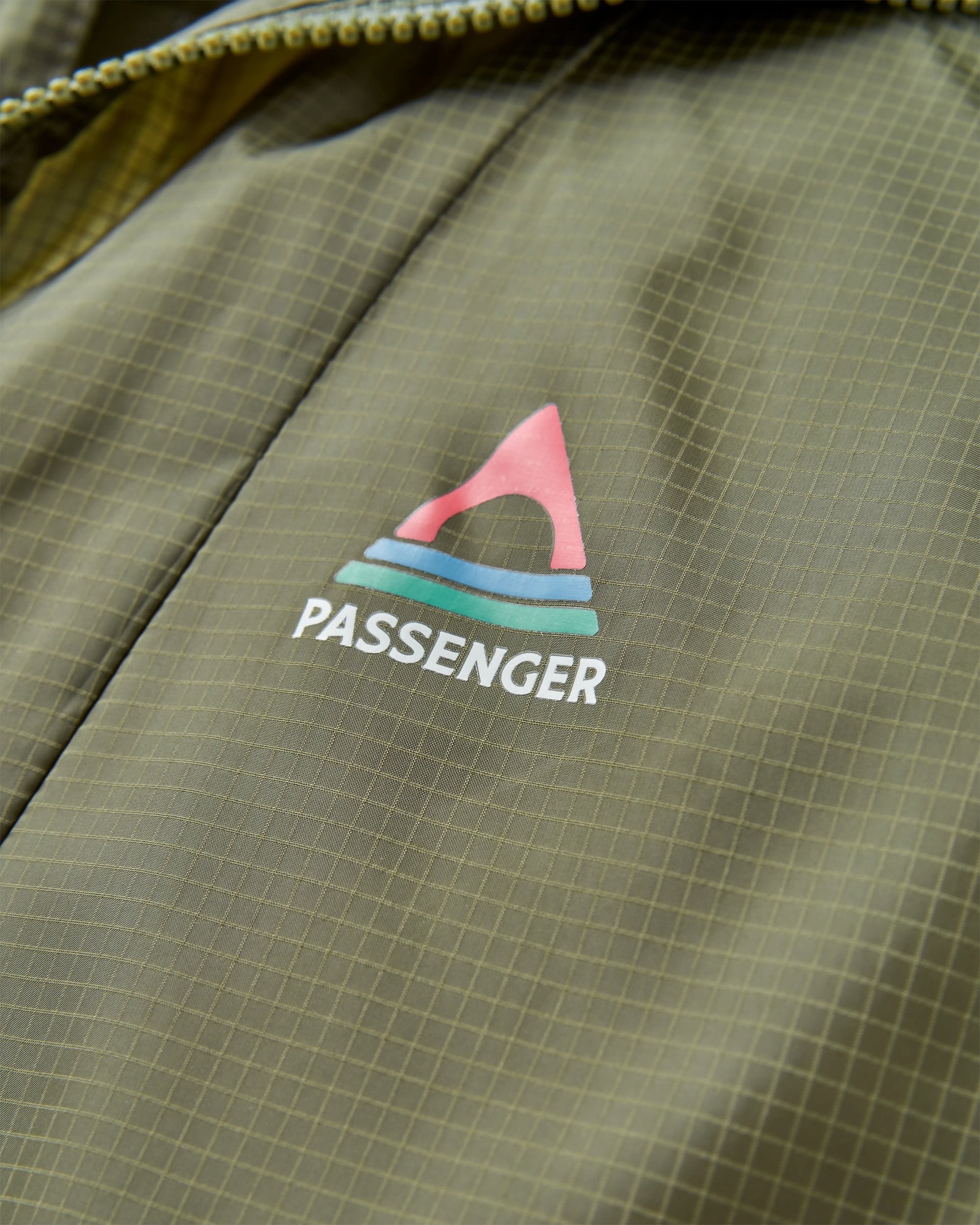 Gusto Recycled Windshell Anorak - Khaki/Dark Denim - Flatlay