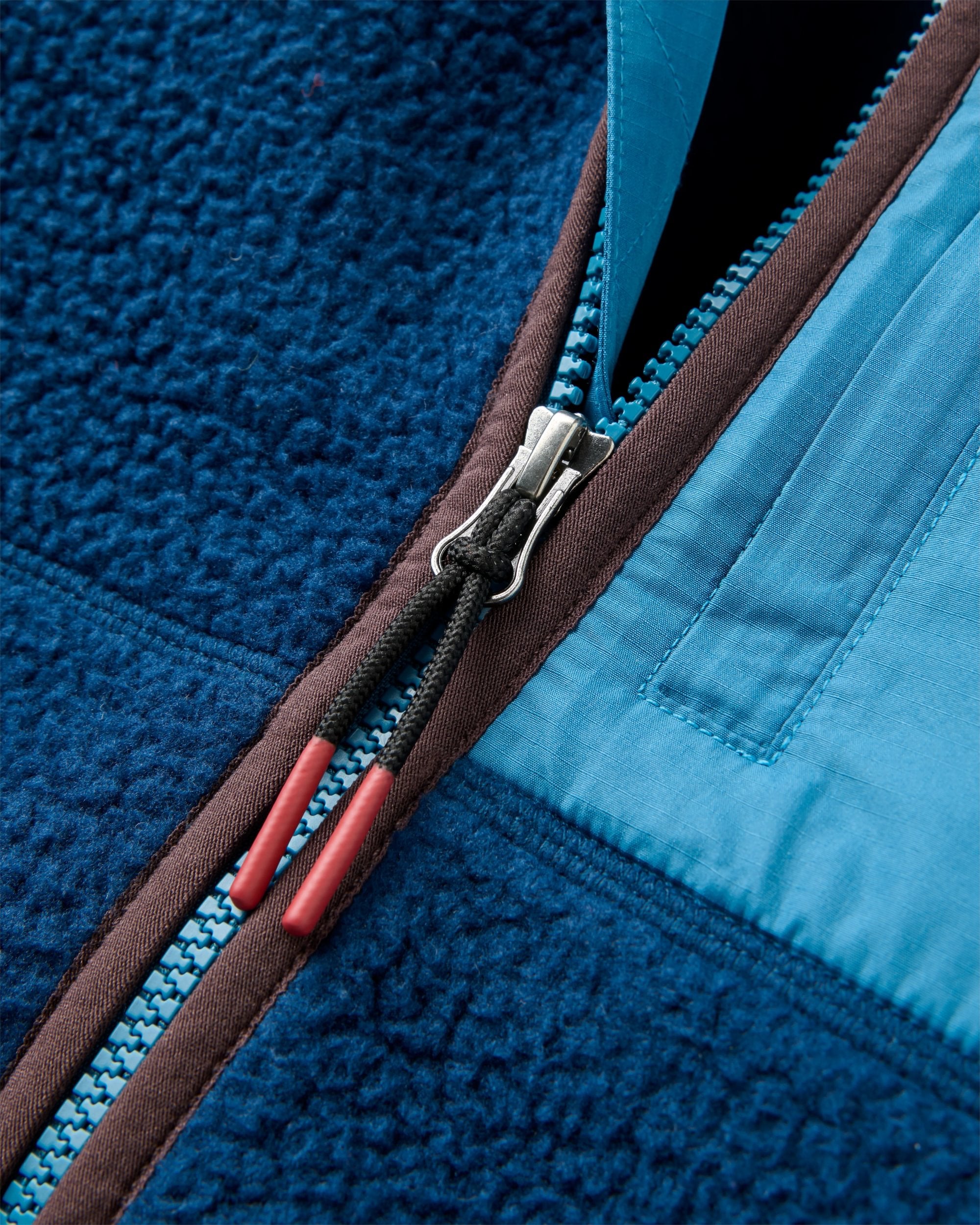 Offgrid Full Zip Hooded Sherpa Fleece - Rich Navy - Flatlay
