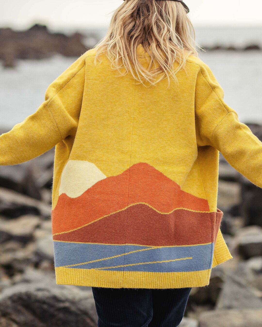 Vista Recycled Knitted Cardigan - Amber Gold