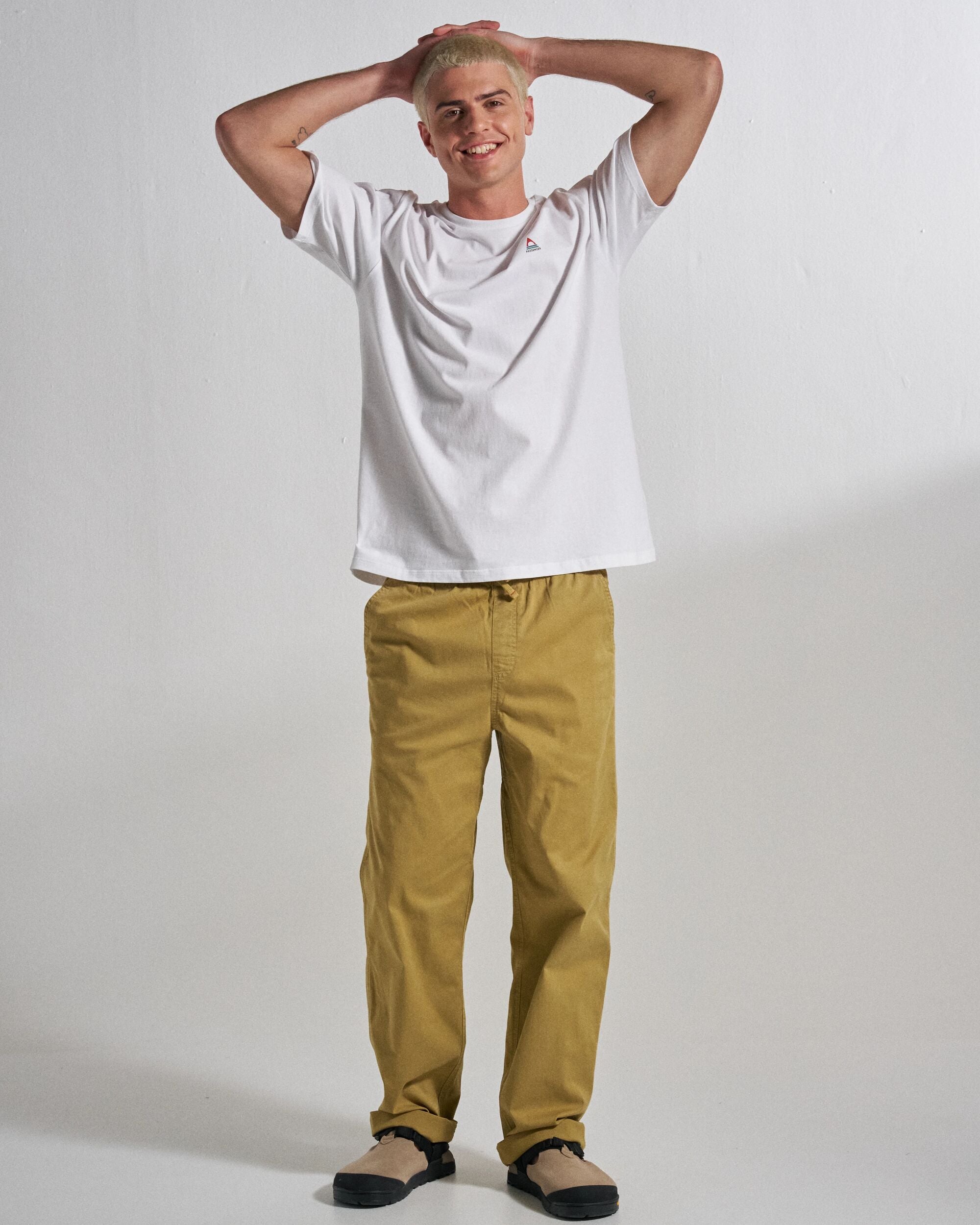 Drifter Twill Relaxed Fit Trouser - Warm Beige - Studio Model