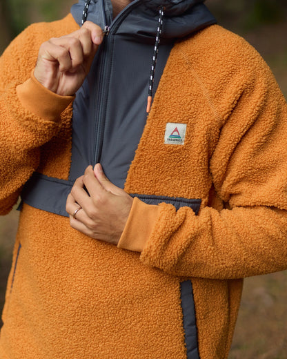 Woodland Recycled Polar-lined Sherpa Fleece - Retro Orange - Lifestyle