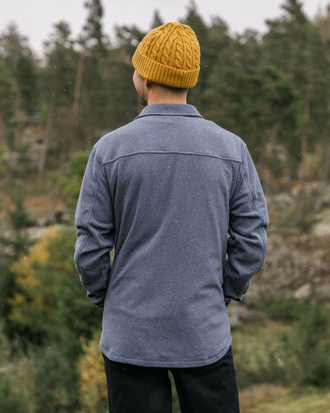 Maple Recycled Polar Fleece Shirt - Navy Marl