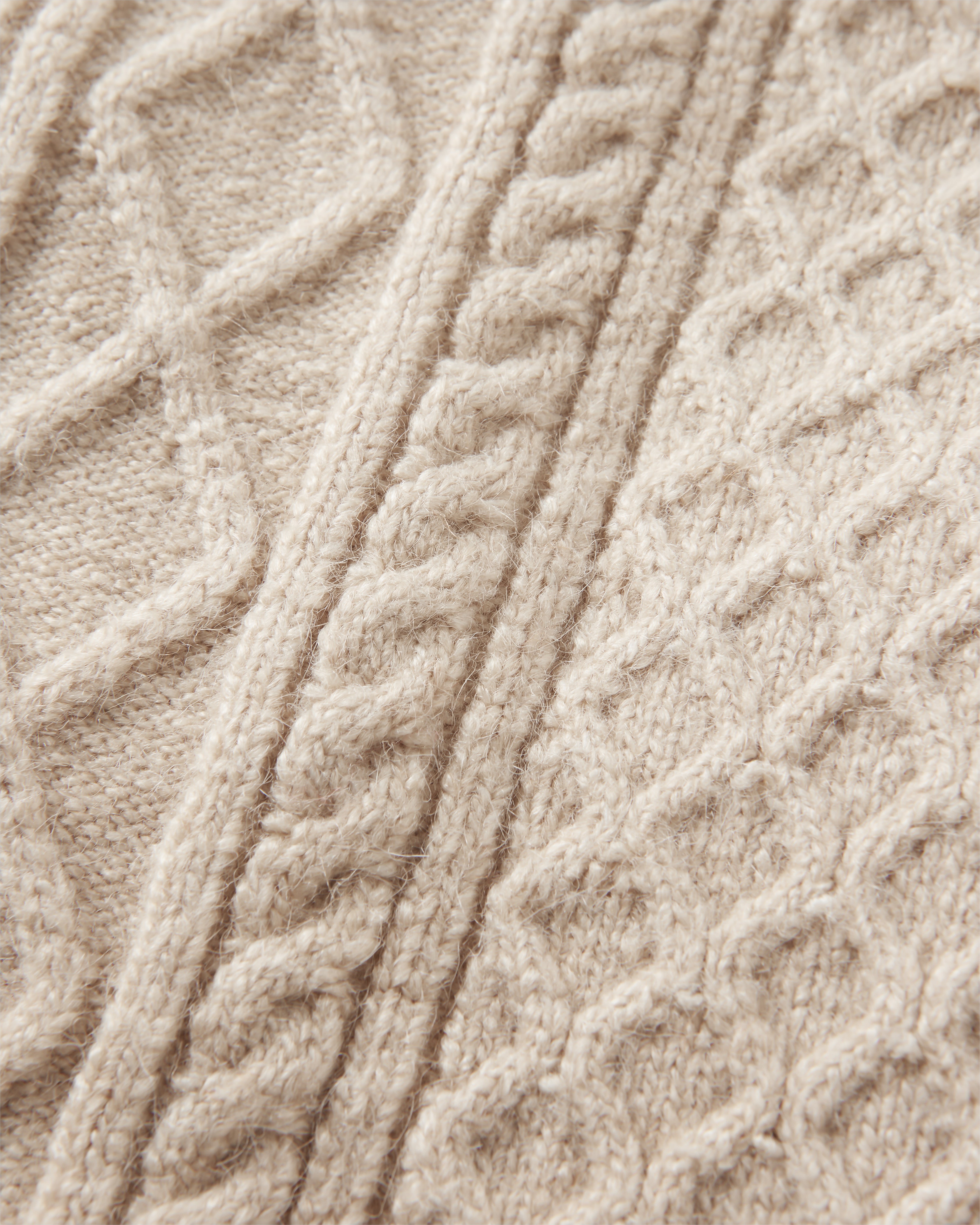 Sandbar Cable Knitted Jumper - Stone - Flatlay