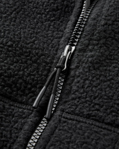 Home Full Zip Sherpa Fleece - Black - Flatlay
