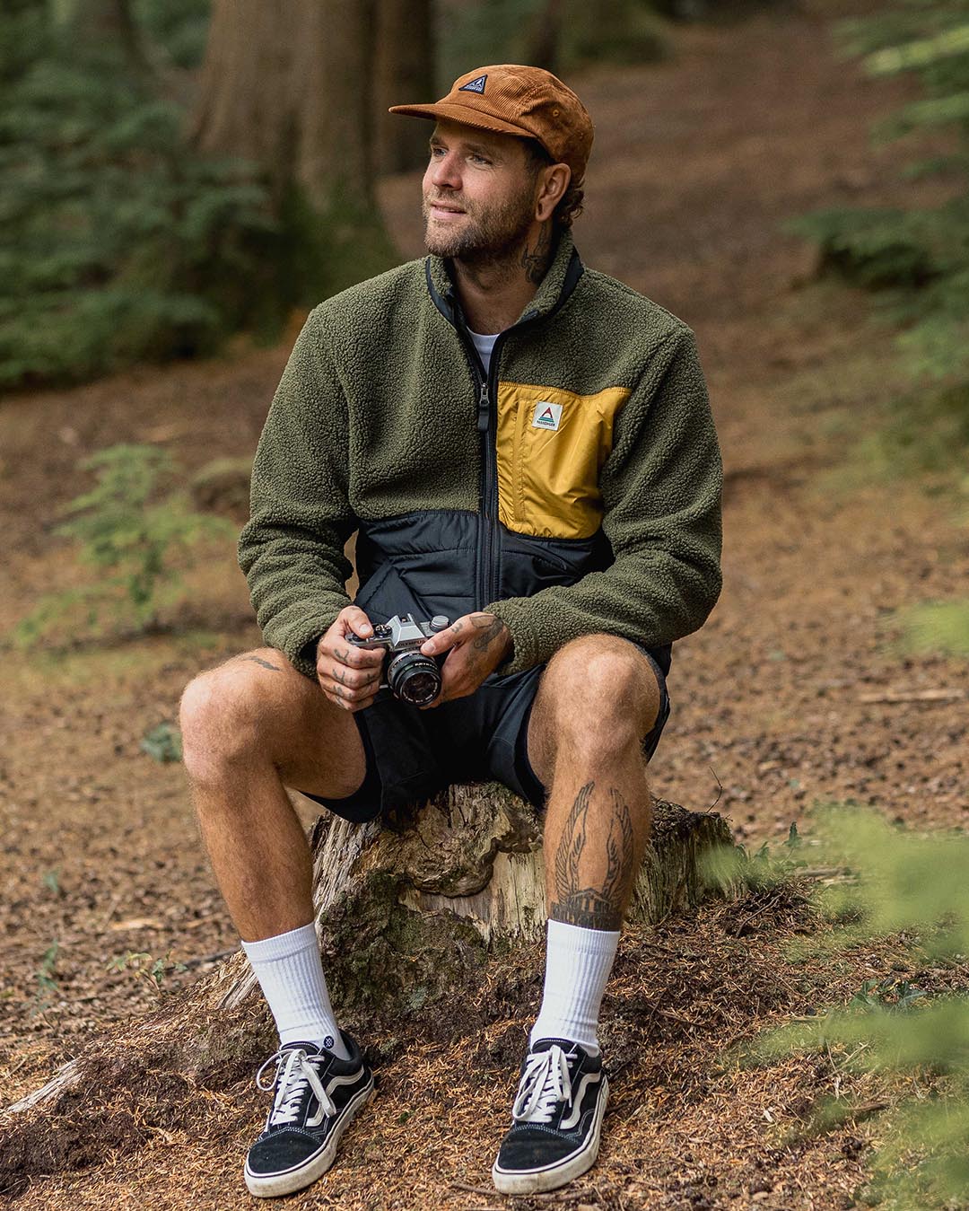 Born Explorer Recycled Polar-Lined Sherpa Fleece - Khaki - Lifestyle