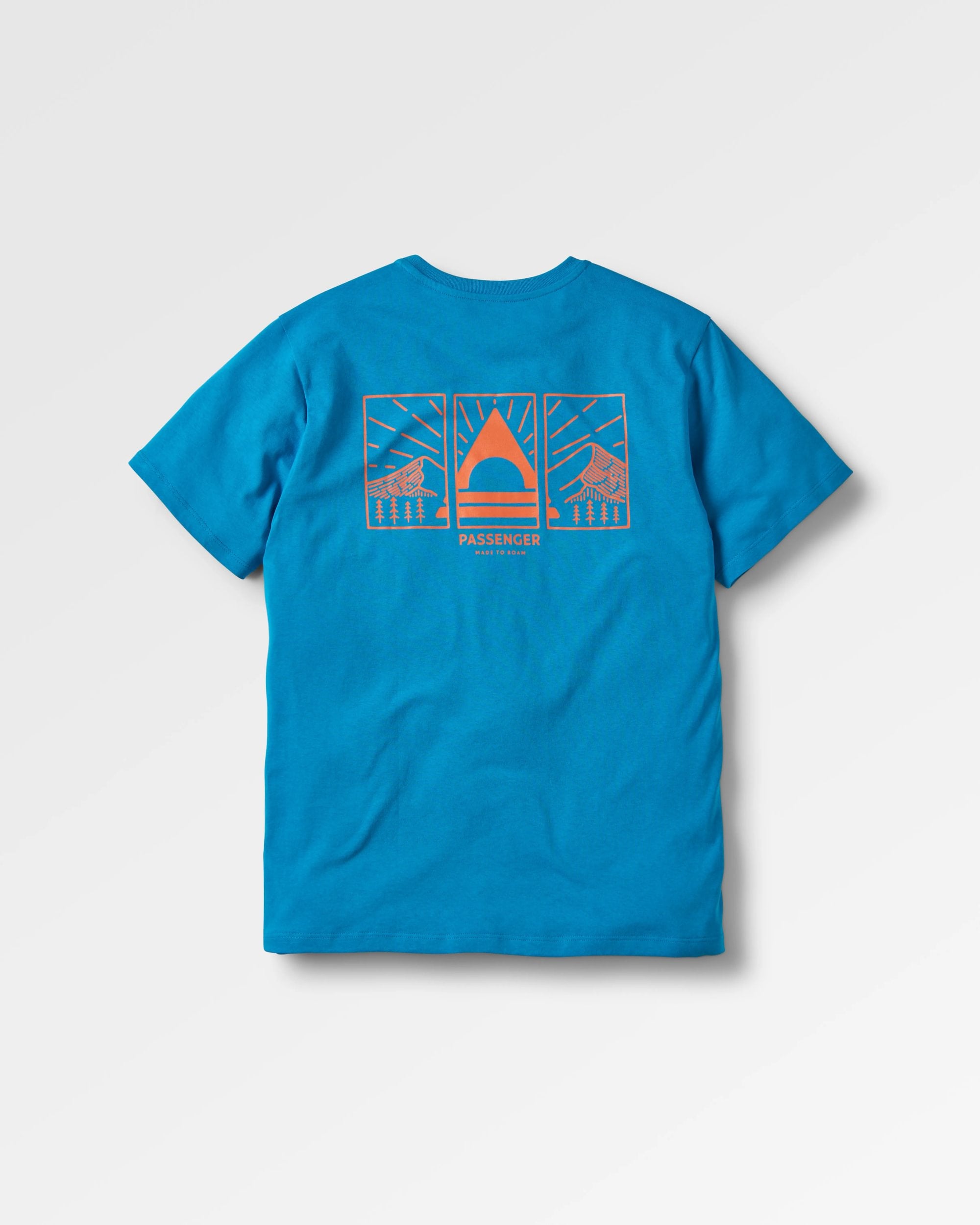 Maverick Recycled Cotton T-Shirt - Blue Pool - Flatlay