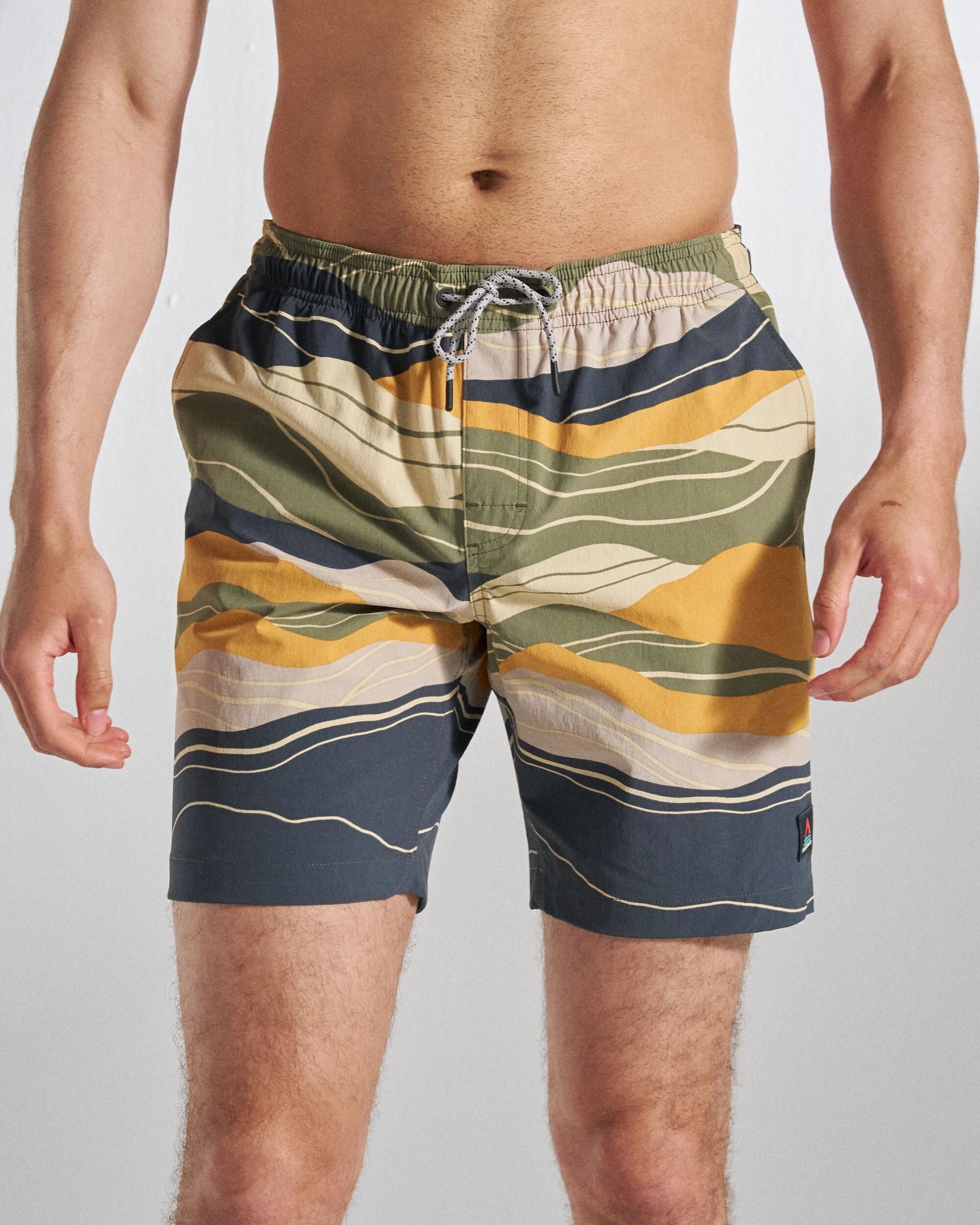 Drifter NetPlus® Beach Linerless Short - Mountain Sunset Khaki - Studio Model