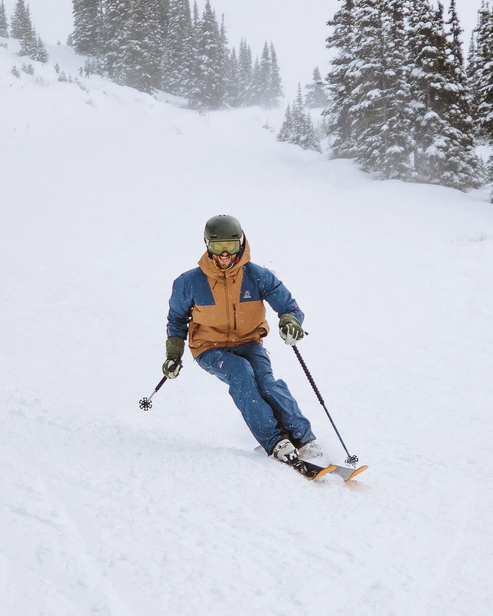 Snowscape Men's Recycled Jacket - Dark Denim/Toffee - Lifestyle