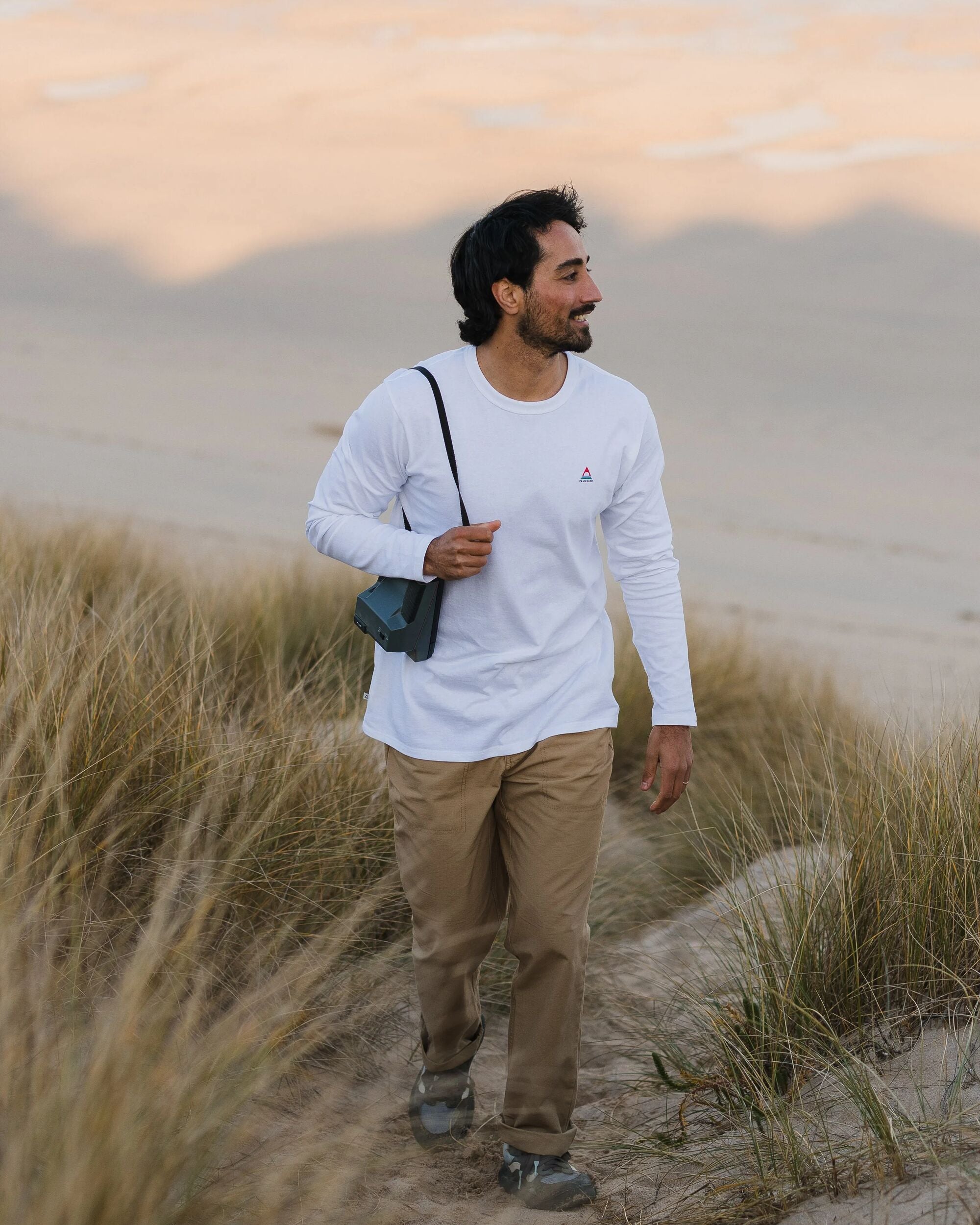 Classic Logo Recycled Cotton LS T-Shirt - White - Lifestyle