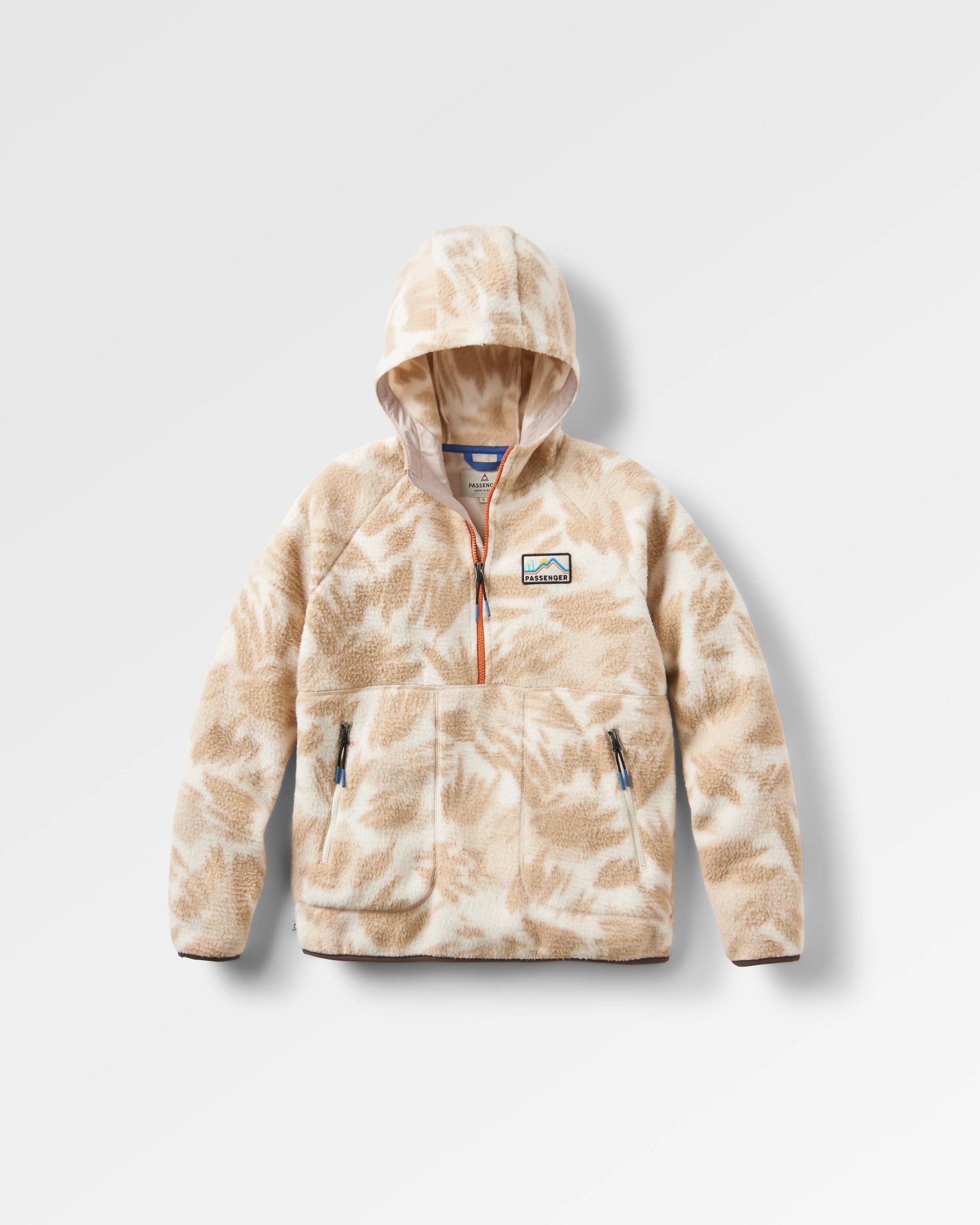Maine 1/2 Zip Recycled Sherpa Fleece - Abstract Mountain Birch - Flatlay