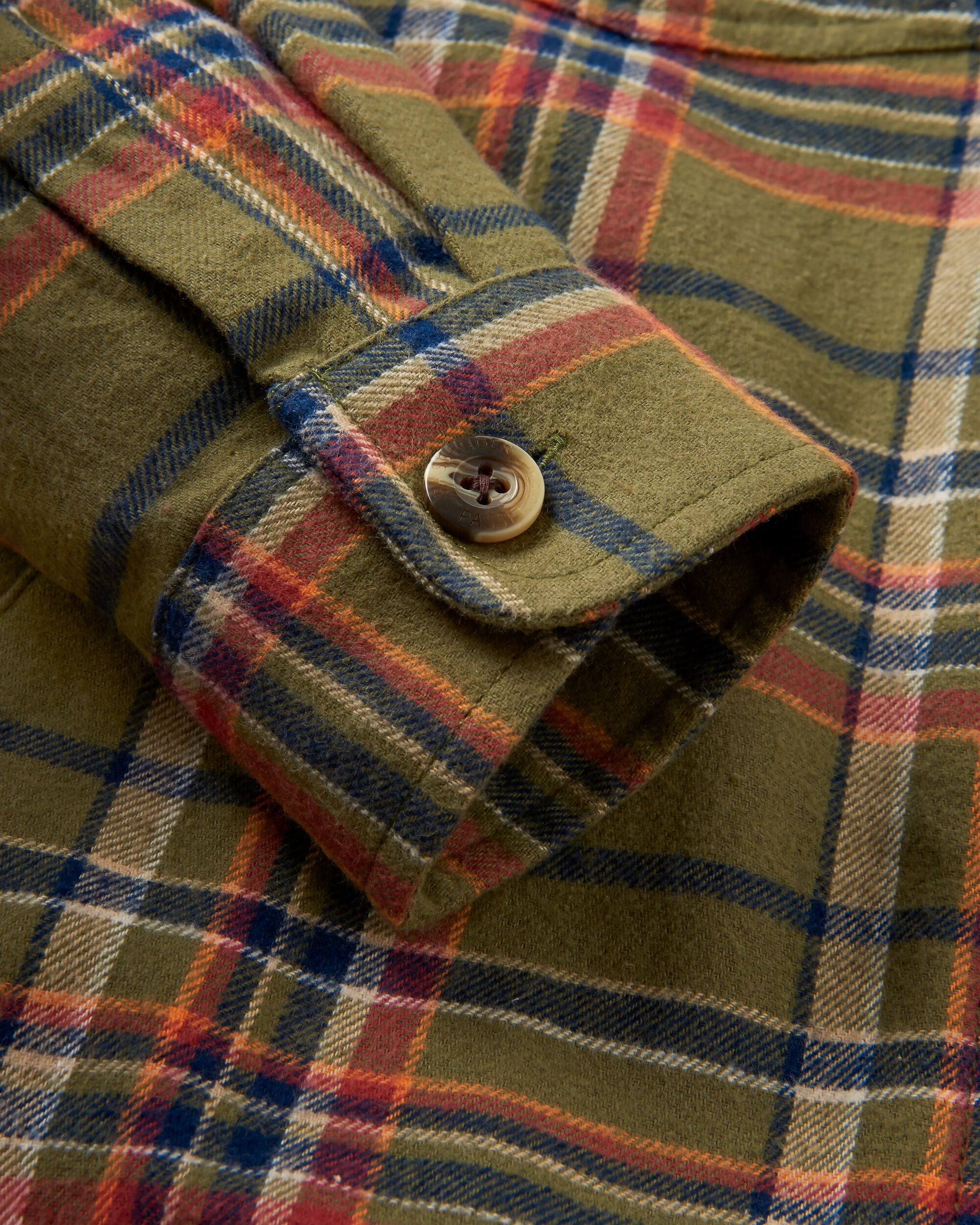 Stella Organic Cotton LS Shirt - Khaki Check - Flatlay