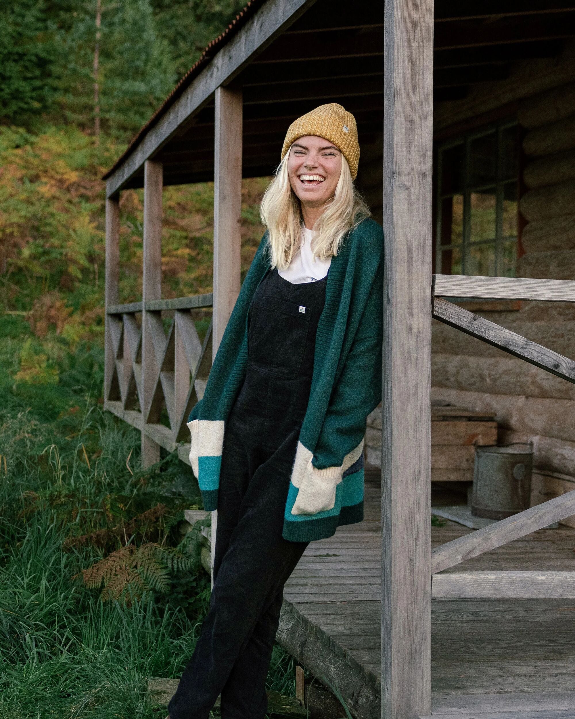 Vista Recycled Knitted Cardigan - Rain Forest - Lifestyle