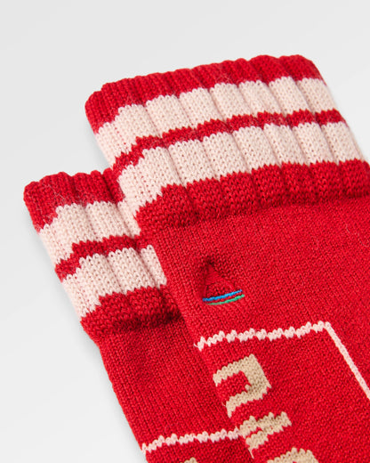 Snowscape Socks - Red Ochre - Flatlay