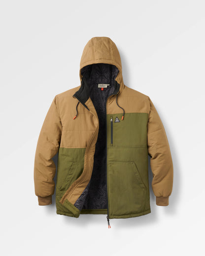 Oceanic Insulated Full Zip Jacket - Caramel/Khaki - Flatlay