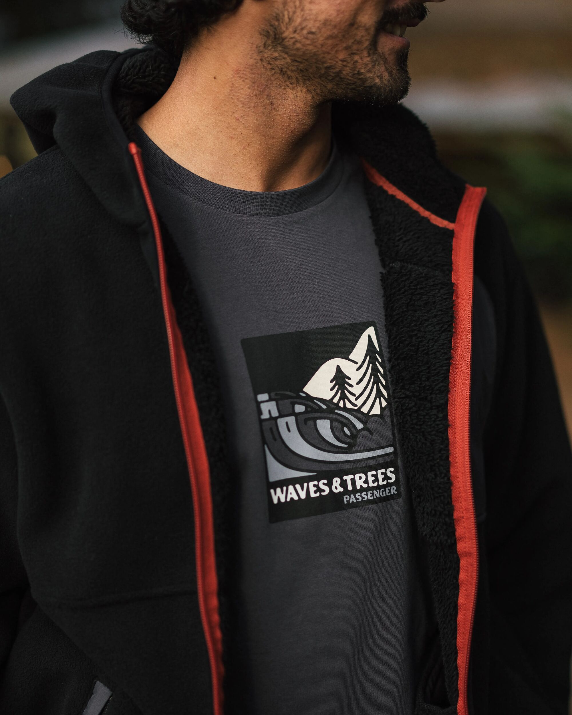 Loch Hooded Recycled Polar Fleece - Black - Lifestyle