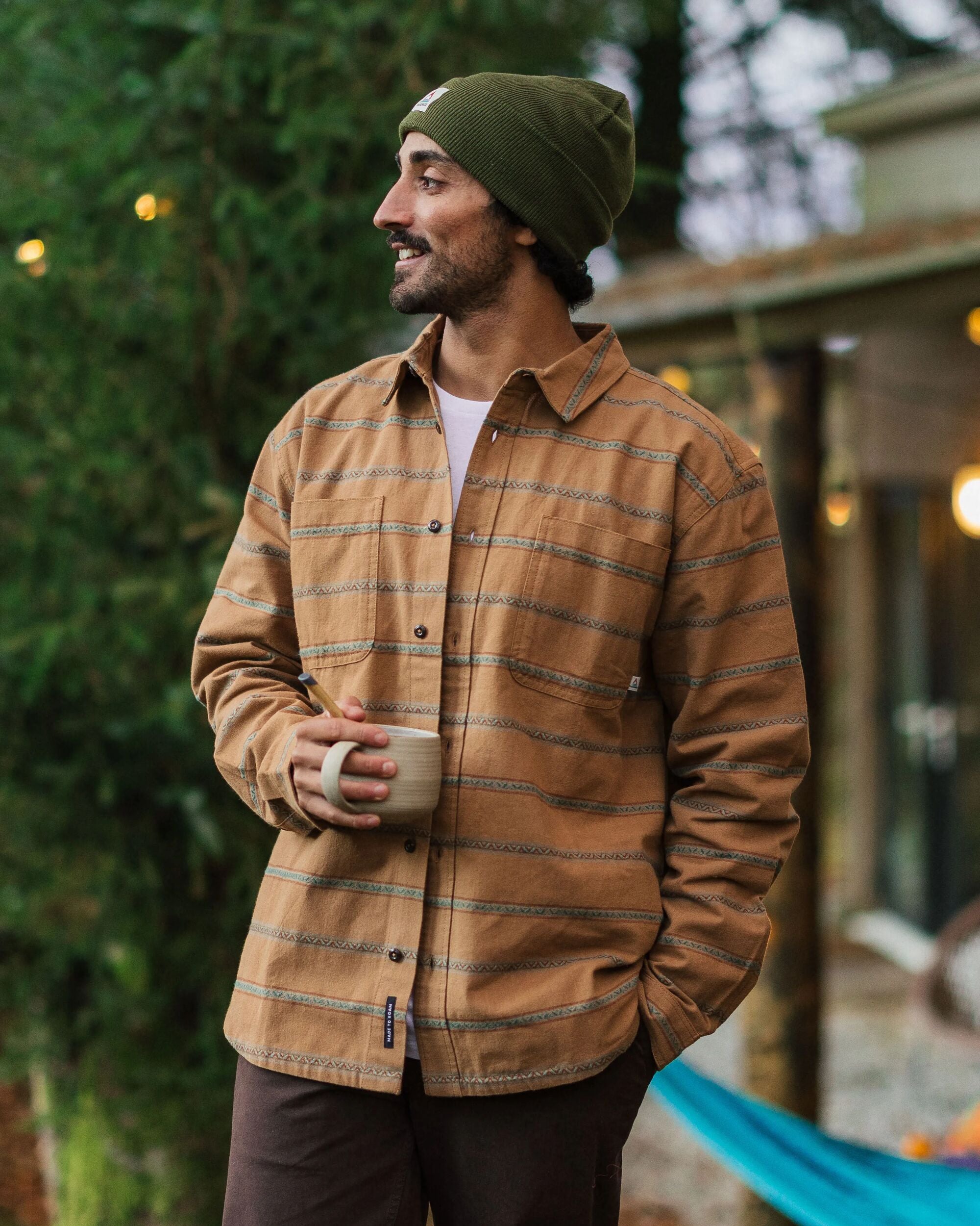 Backcountry Stripe Shirt - Toffee Jacquard - Lifestyle