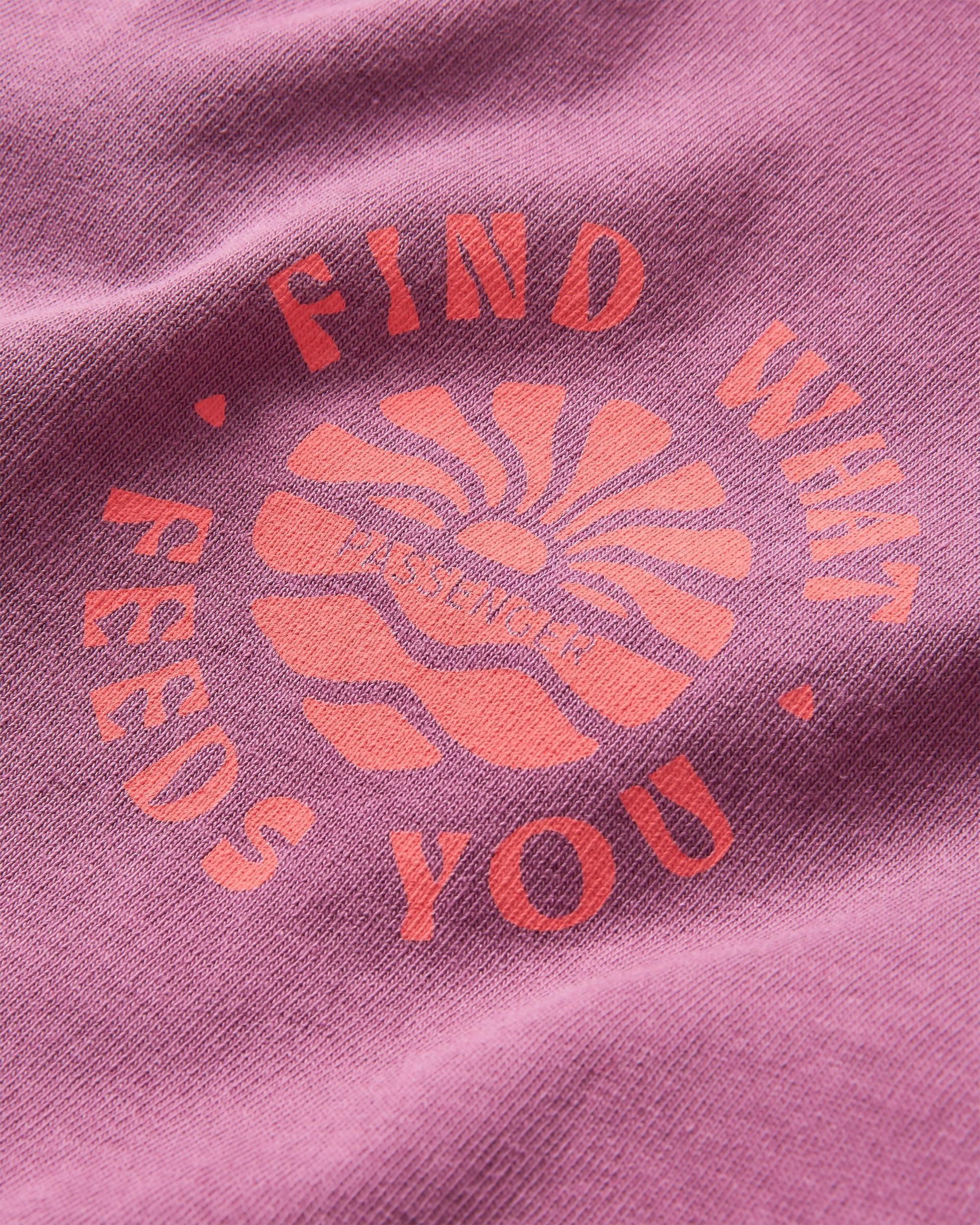 Discovery Recycled Cotton LS T-Shirt - Berry - Flatlay