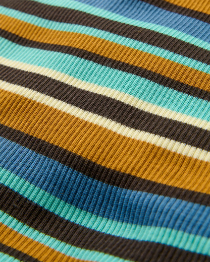 Out There Ribbed Cropped Vest - Espresso Multi Stripe - Flatlay