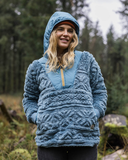 Holistic Sherpa Hooded Fleece - Washed Blue