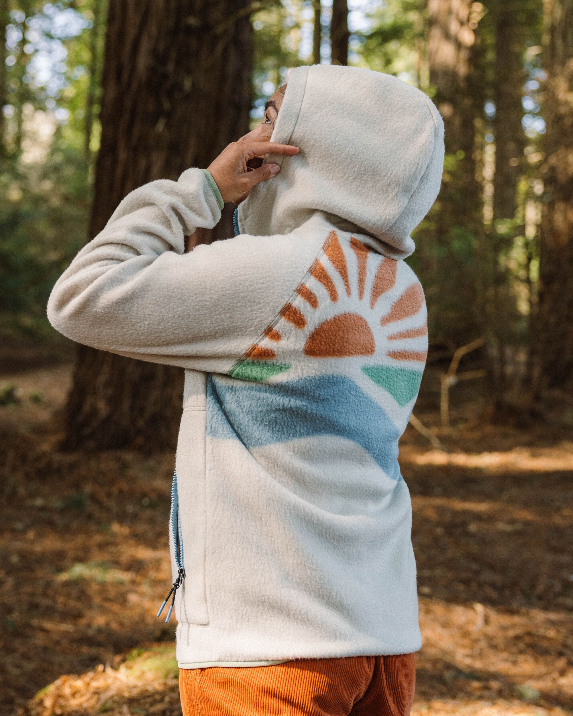 North Coast Vista Full Zip Recycled Sherpa Fleece - Oatmeal - Lifestyle