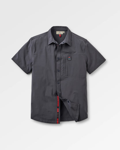 Traveller Short Sleeve Stretch Shirt 2.0 - Charcoal - Flatlay