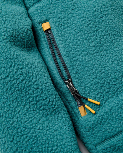 Offgrid Full Zip Sherpa Fleece - Deep Ocean - Flatlay