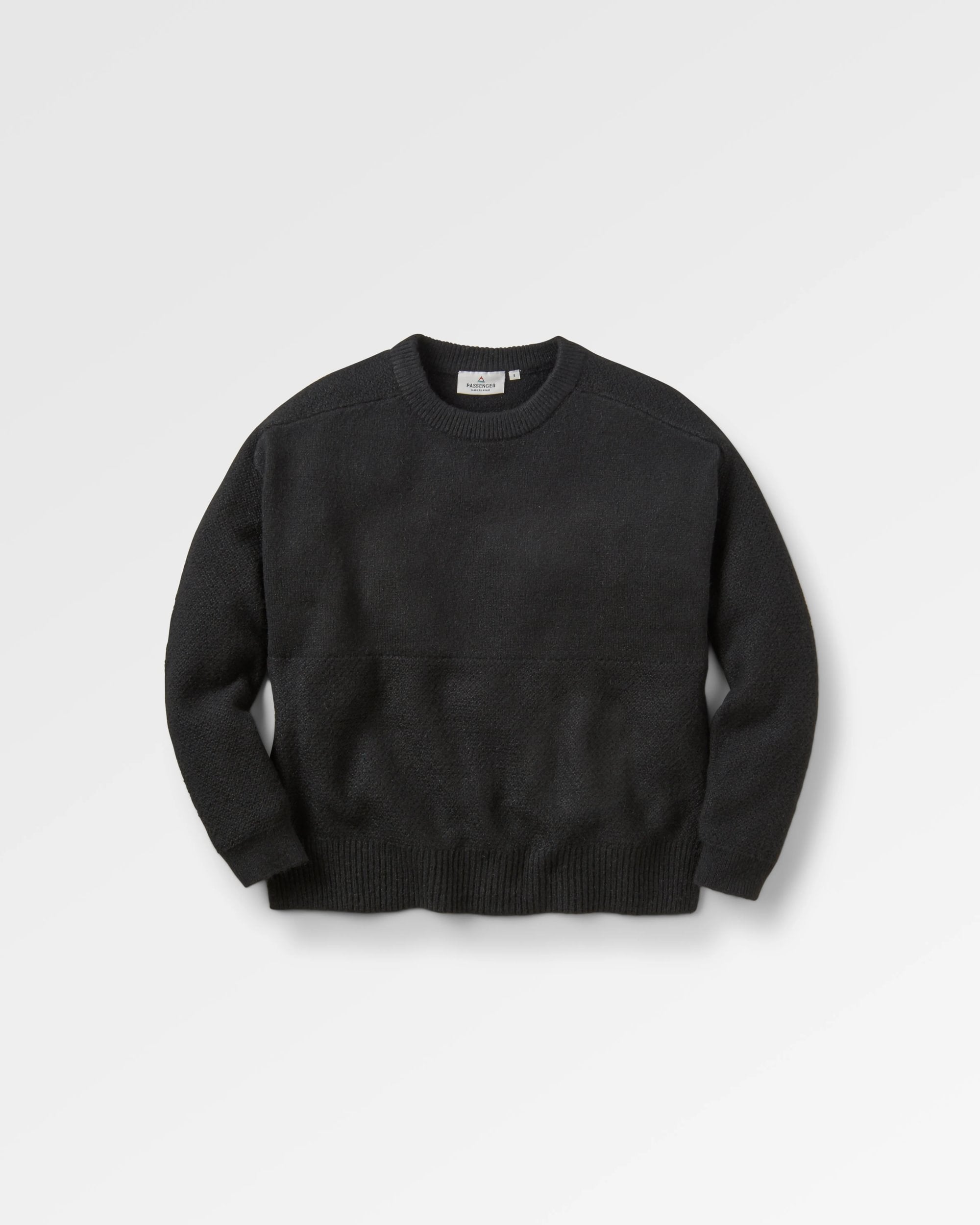Cove Recycled Knitted Jumper - Black - Flatlay