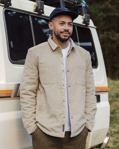 Kodiak Sherpa Lined Cord Overshirt - Stone - Lifestyle