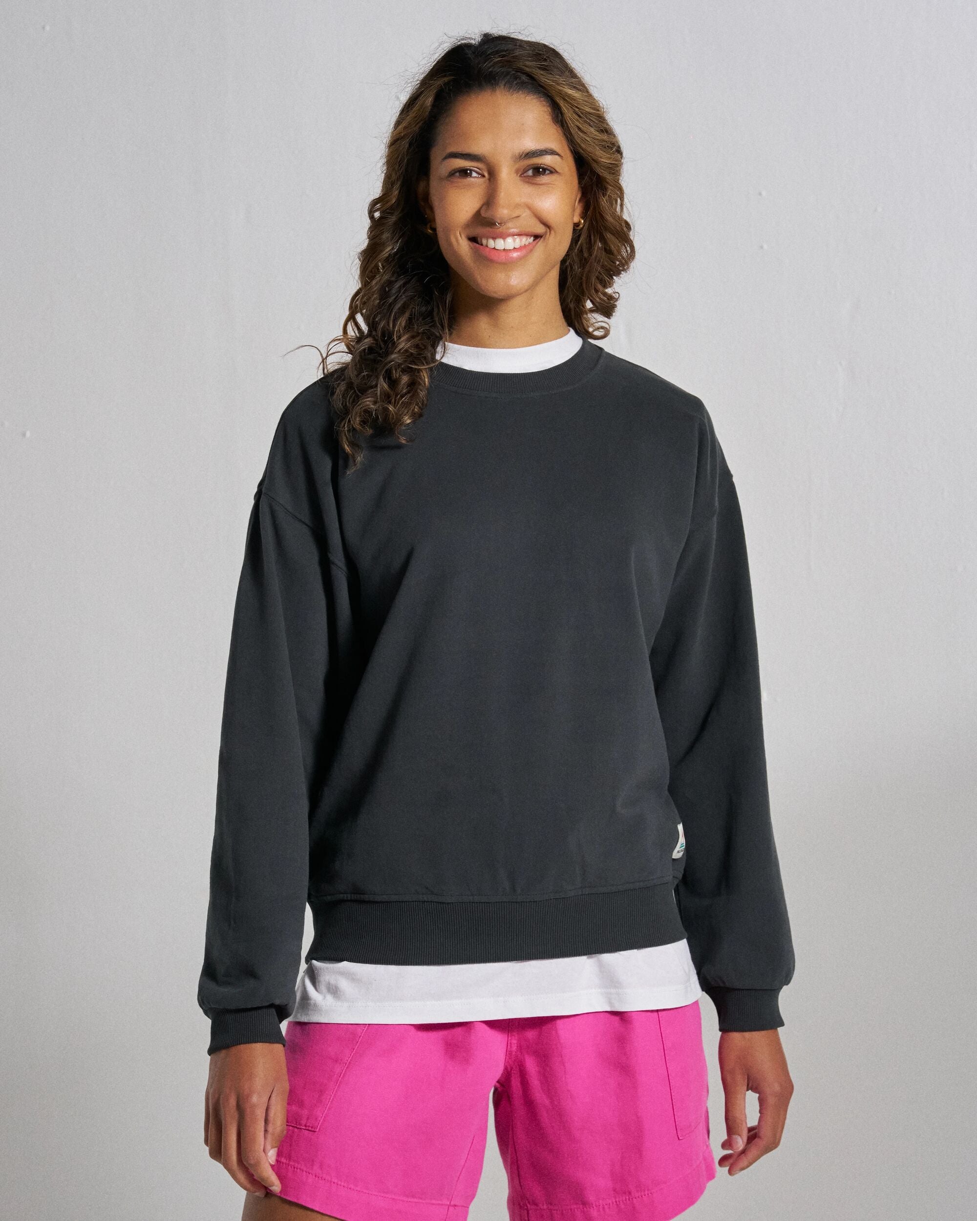 Heritage Women's Sweatshirt - Faded Black - Studio Model