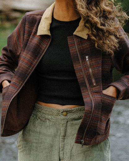 Bramble Overshirt - Dark Rust Stripe - Lifestyle